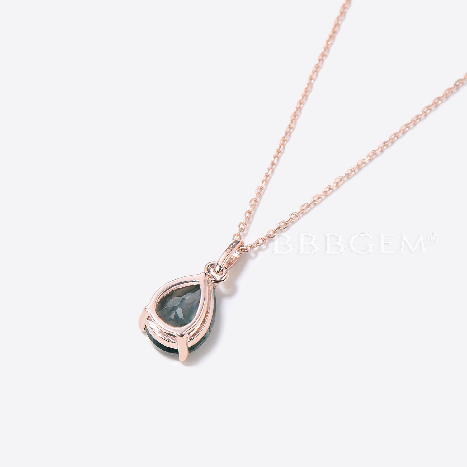 Pear Shaped Moss Agate Necklace - Teardrop Green Agate Pendant Jewelry for Women, Nature Inspired Gemstone Gift for Her, Perfect for Weddings & Boho Fashion