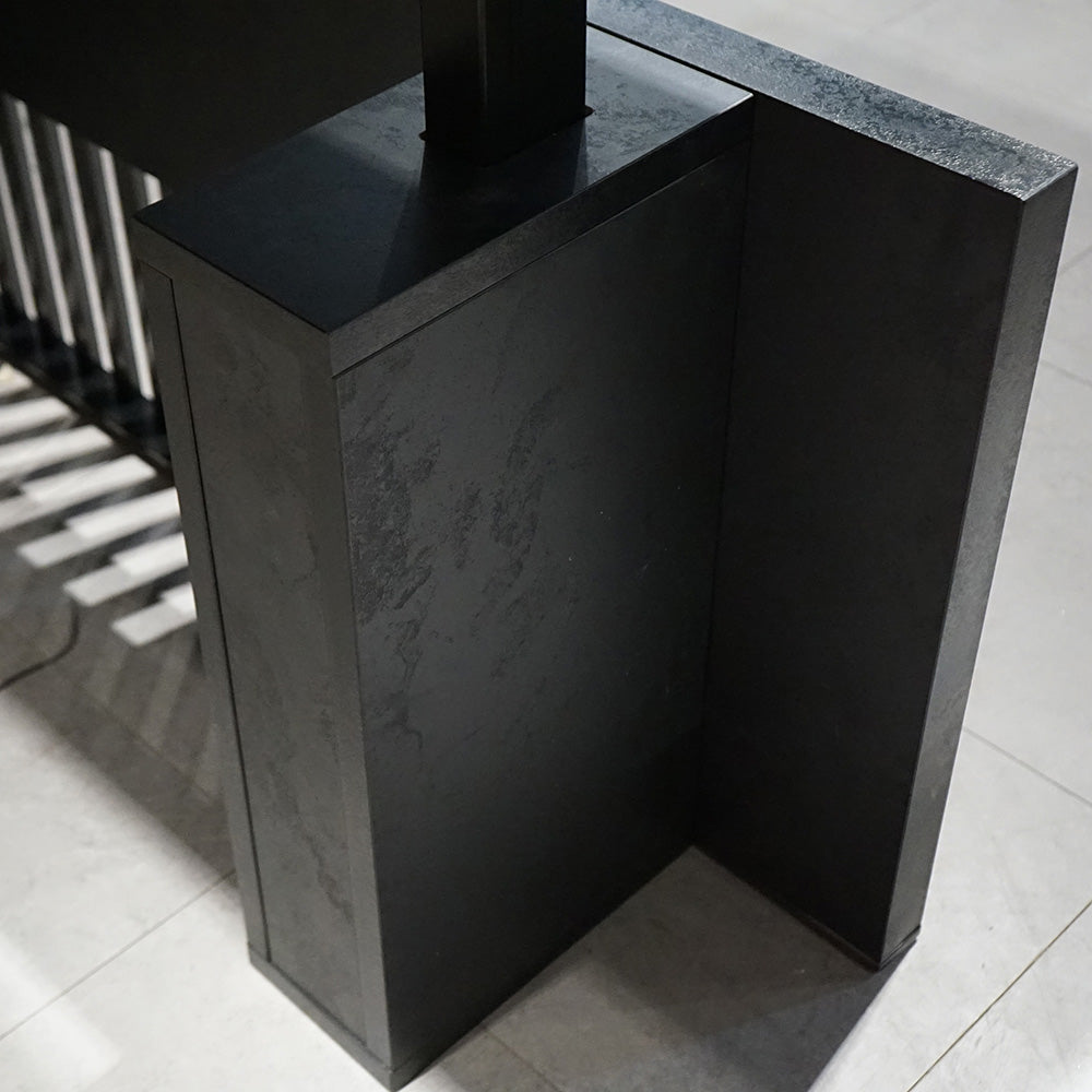 DAXTON 200cm Black Executive Desk with Left Return & Lift Mechanism - Perfect for Home Office & Professional Workspaces