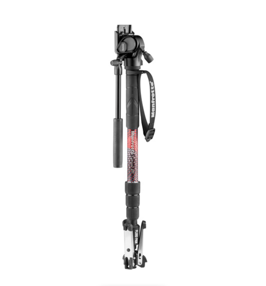 Manfrotto Element MII Video Monopod Kit - Lightweight Aluminum Camera Monopod with Fluid Head for DSLR & Mirrorless Cameras - Perfect for Travel, Vlogging & Professional Videography