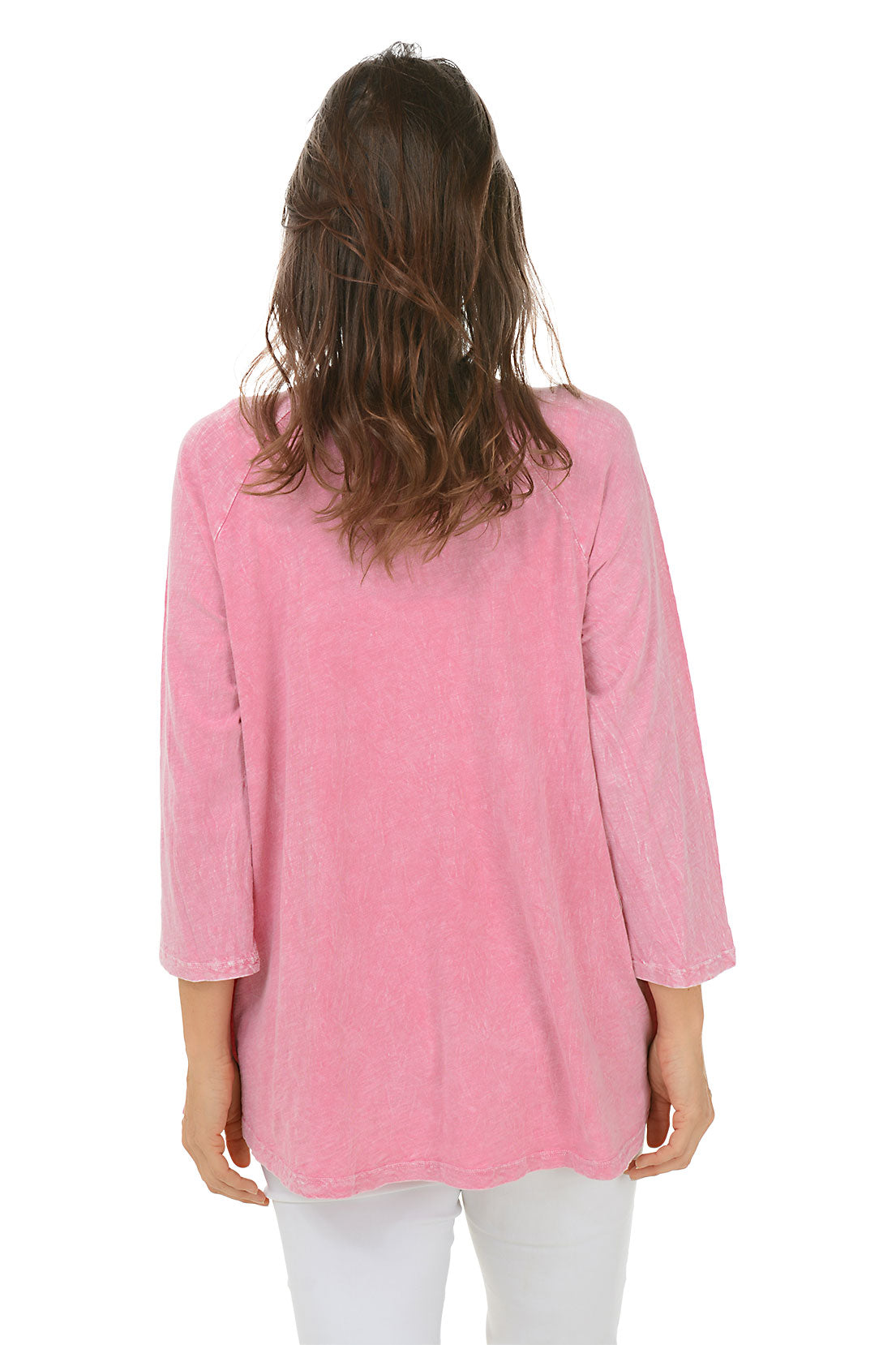 Flirt Mineral Wash Double Pocket Knit Top for Women - Soft Vintage Style Casual Shirt for Everyday Wear, Date Night & Layering