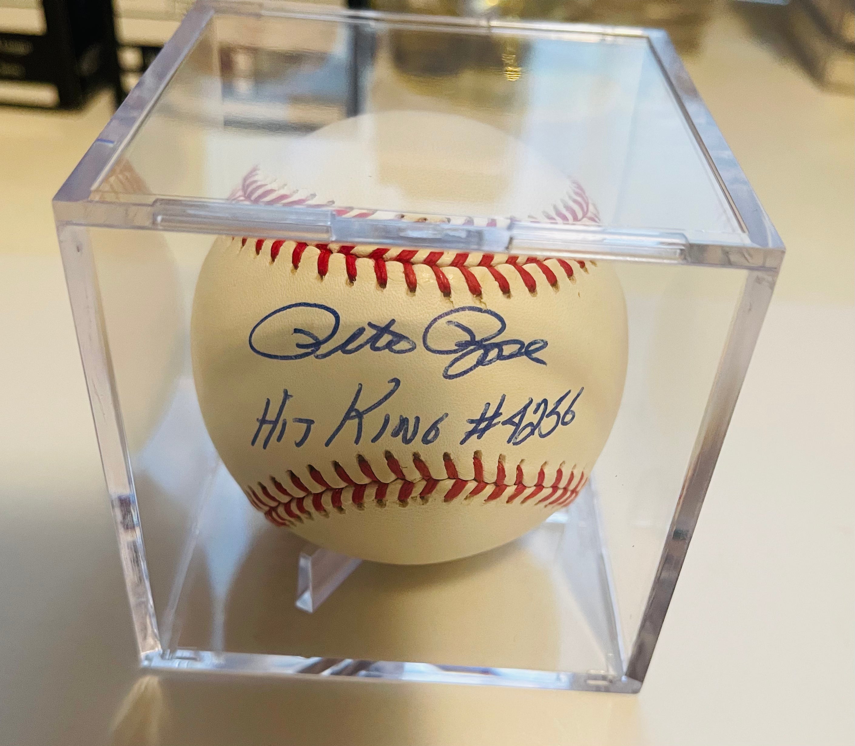 Pete Rose Autographed Baseball with COA - Limited Edition Inscribed Collectible for Sports Memorabilia Fans - Perfect for Display, Gifts & Home Decor
