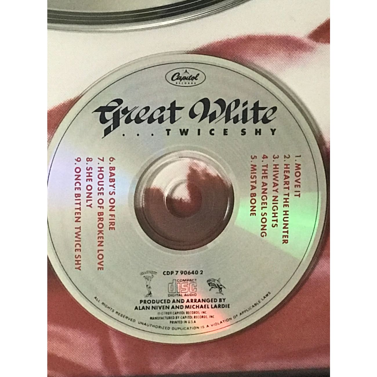 Great White - Once Bitten, Twice Shy Vinyl Record & CD Combo | Capitol Records Award Winner | Perfect for Rock Music Collectors & 80s Nostalgia Fans