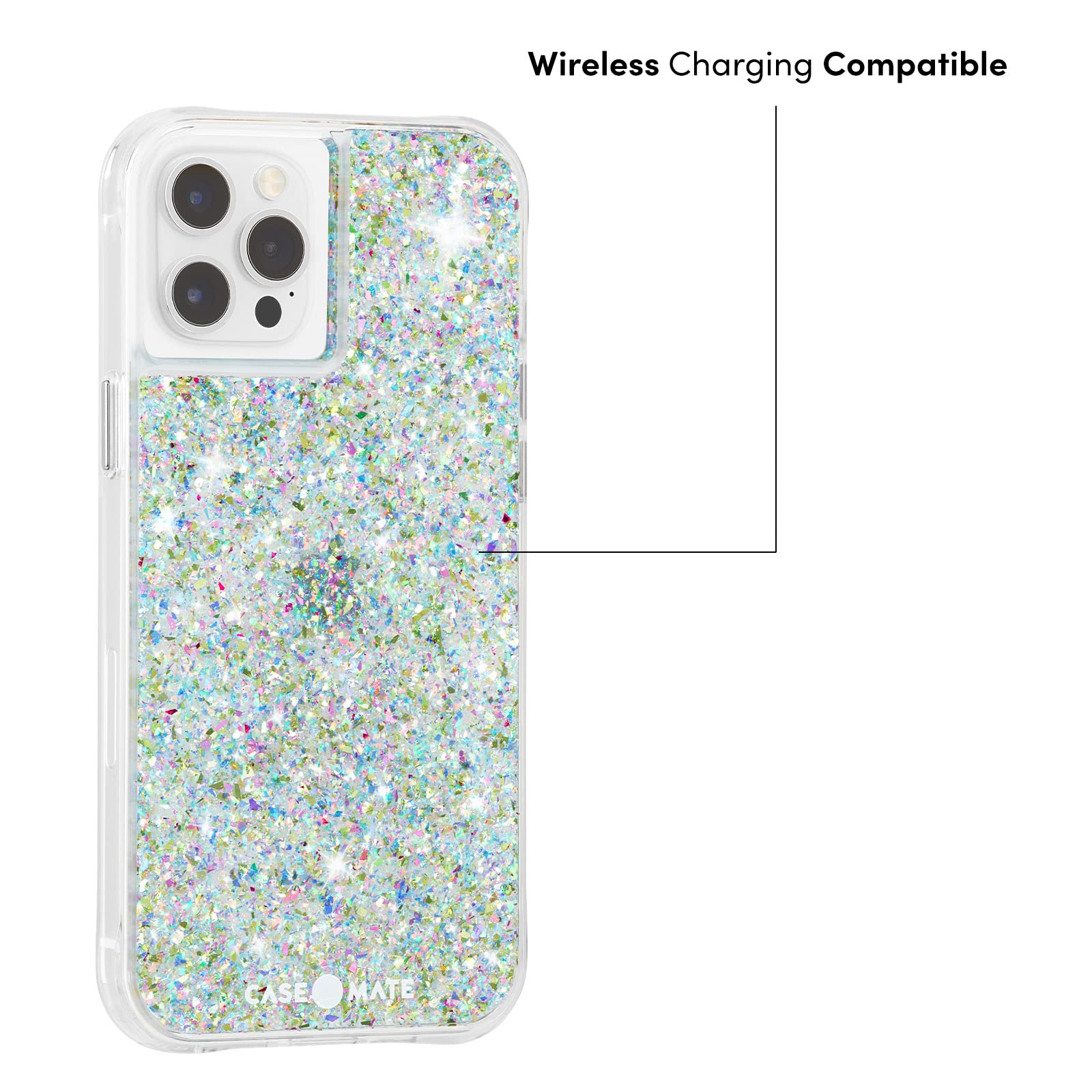 Case-Mate TWINKLE Protective Case for iPhone 12 Pro Max (6.7 Inch) - 10ft Drop Protection, Sparkly Confetti Design - Perfect for Parties, Travel & Everyday Use