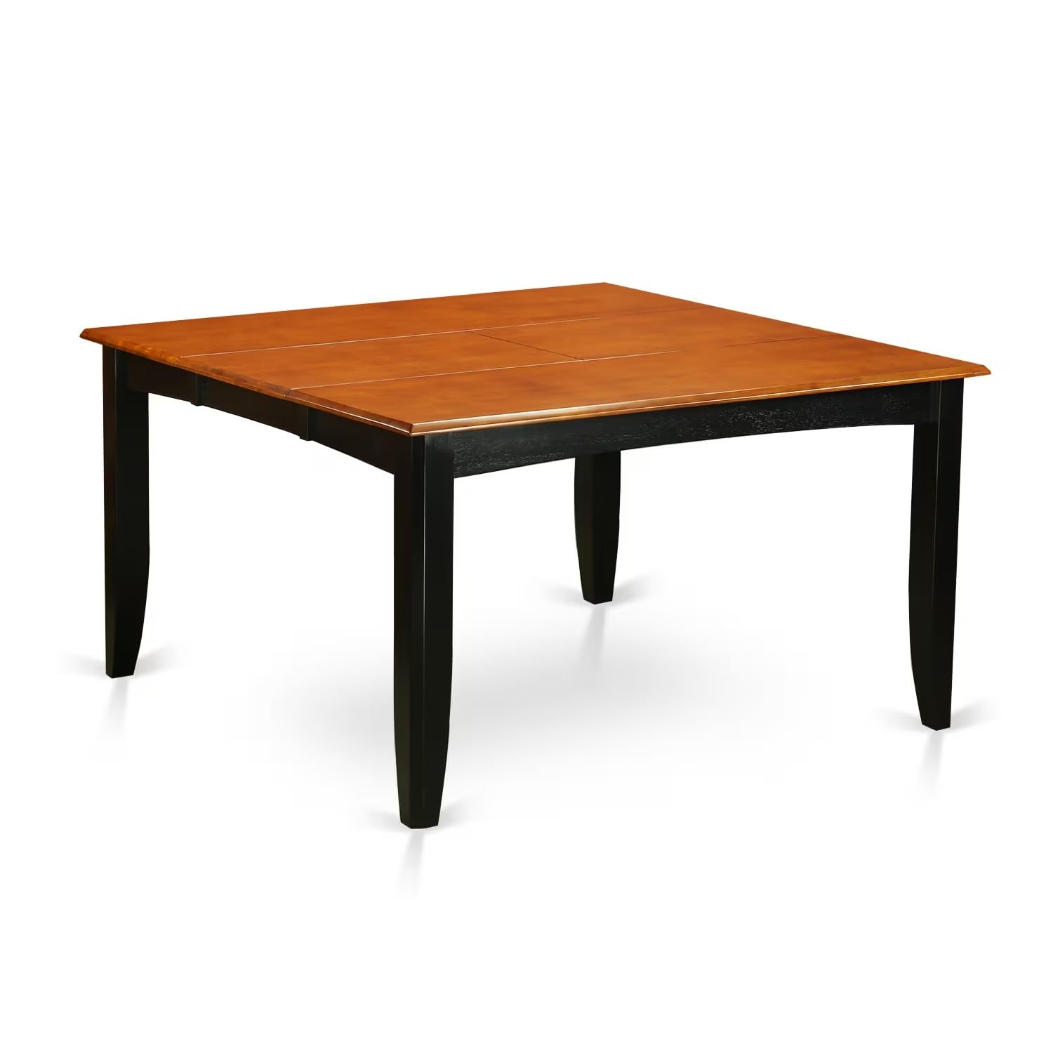 East West Furniture 5-Piece Black & Cherry Dining Set - 54x54 Inch Square Table with Butterfly Leaf & 4 Chairs - Perfect for Small Kitchens, Breakfast Nooks & Compact Dining Spaces