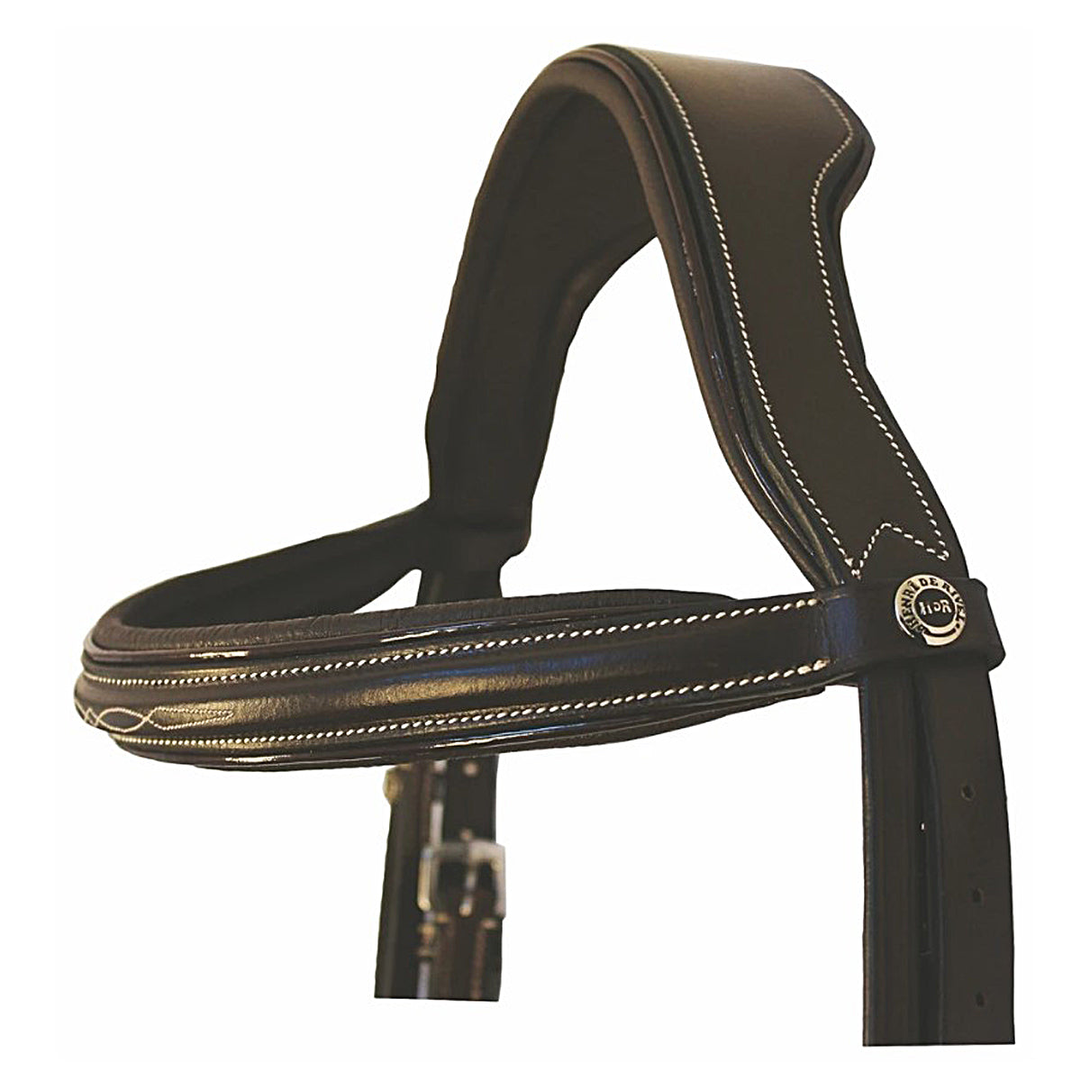 Premium HDR Pro Mono Crown Fancy Bridle with Patent Leather Piping & Laced Reins - English Equestrian Show Jumping & Dressage Competition Horse Riding Gear
