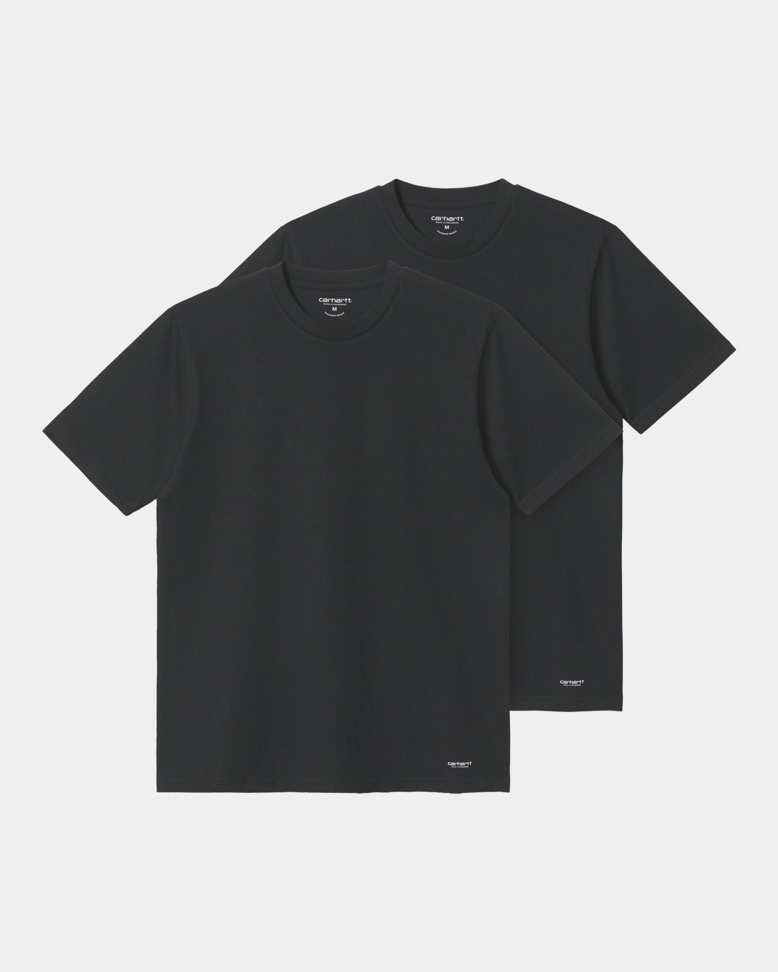 Premium 2-Pack Black Crew Neck T-Shirts for Men - Soft Cotton Basic Tees for Casual Wear, Gym & Layering