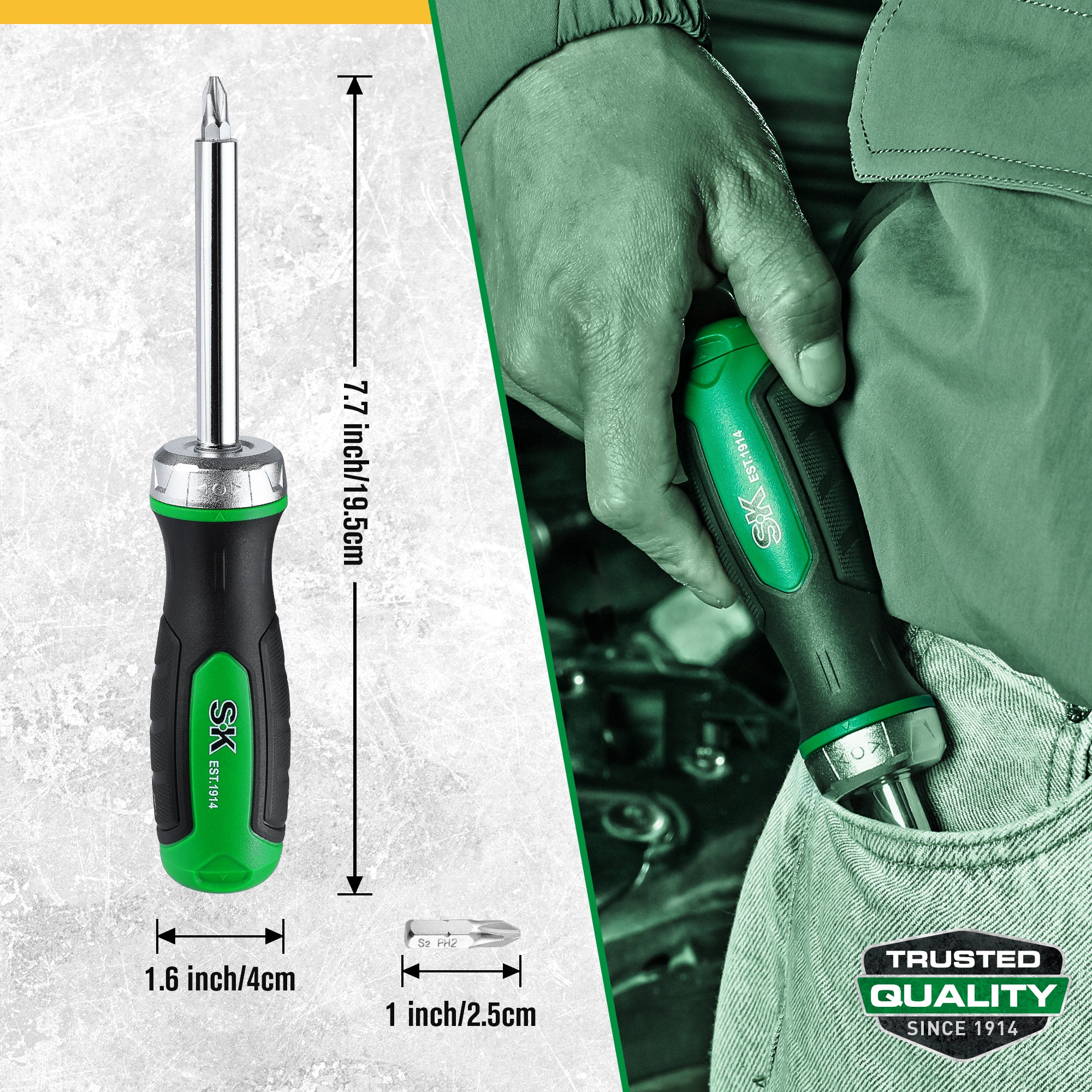 7-in-1 Multi-bit Reversible Ratcheting Screwdriver with 216 Positions - Perfect for Home Repairs, DIY Projects & Professional Use