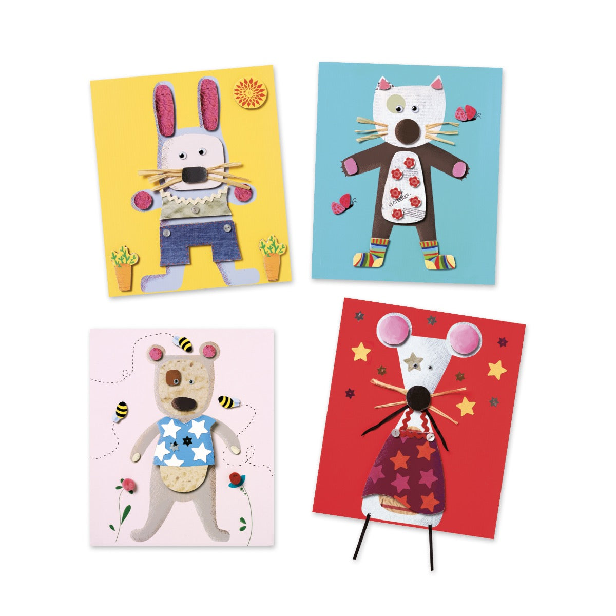 Djeco Collages for Little Ones - Creative Art Kits for Toddlers & Kids - Perfect for Preschool Learning & Home Craft Activities