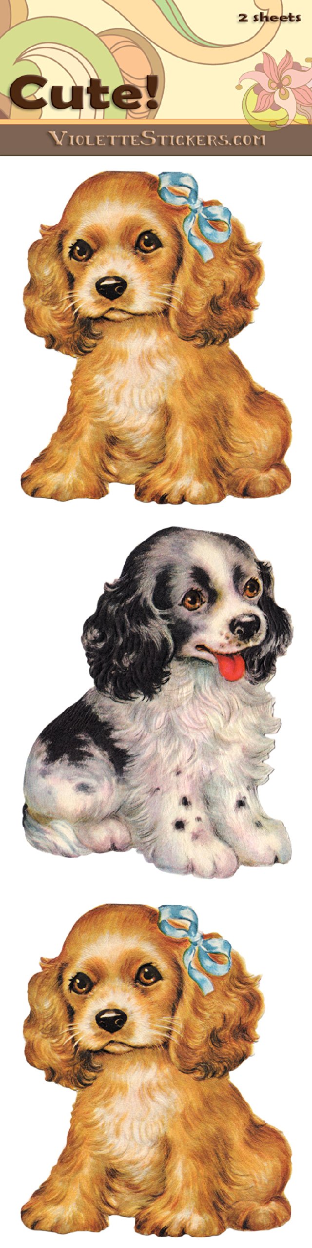 Adorable Spaniel Stickers - Waterproof Vinyl Decals for Laptops, Phones, and DIY Crafts - Perfect for Dog Lovers and Pet Decor