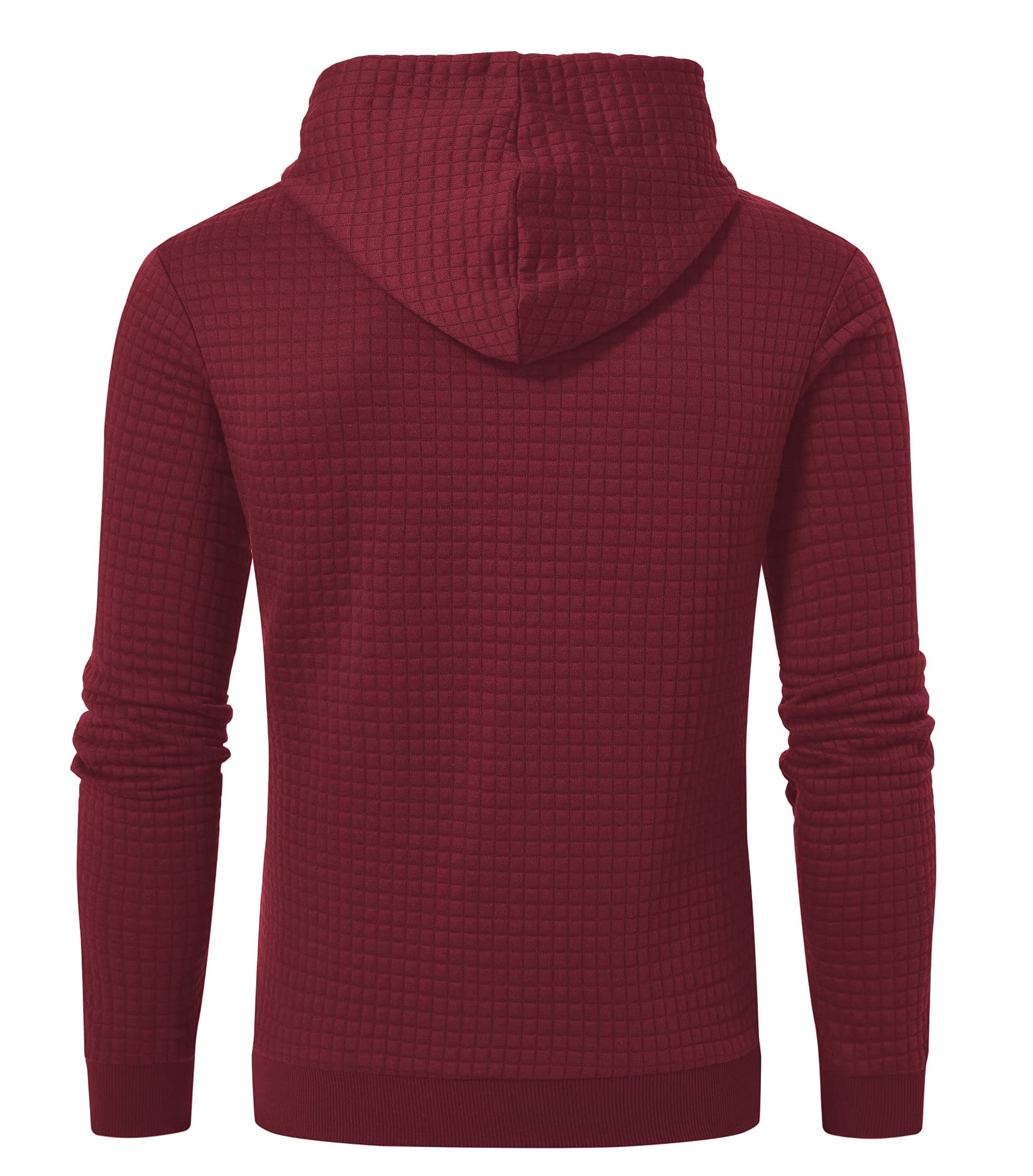 YuKaiChen Men's Plaid Jacquard Hoodie - Casual Pullover Sweatshirt with Kangaroo Pockets & Drawstring Hood | Perfect for Outdoor Activities, Streetwear & Lounge Wear