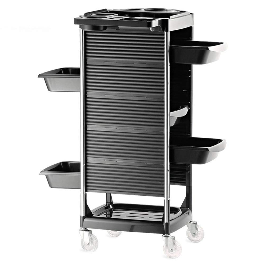 Professional 5-Drawer Salon Hairdressing Trolley on Wheels - Black Beauty Storage Cart for Barber, Massage & Spa (37x52.5x93cm) | Perfect for Salon Organization, Mobile Styling & Spa Treatments