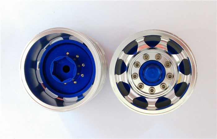 1/14 Scale Metal Rear Wheel Hub with Wide Tires & Sponges for RC Tractor Truck, Dumper - DIY Remote Control Hobby Model Parts | Perfect for Off-Road RC Vehicles, Construction Site Play & Model Collection