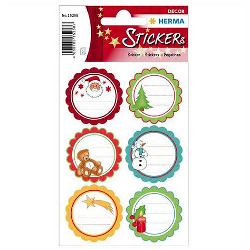 Christmas Greeting Stickers - Glittery Holiday Gift Stickers (15258) for Cards, Scrapbooks, DIY Crafts & Party Decorations