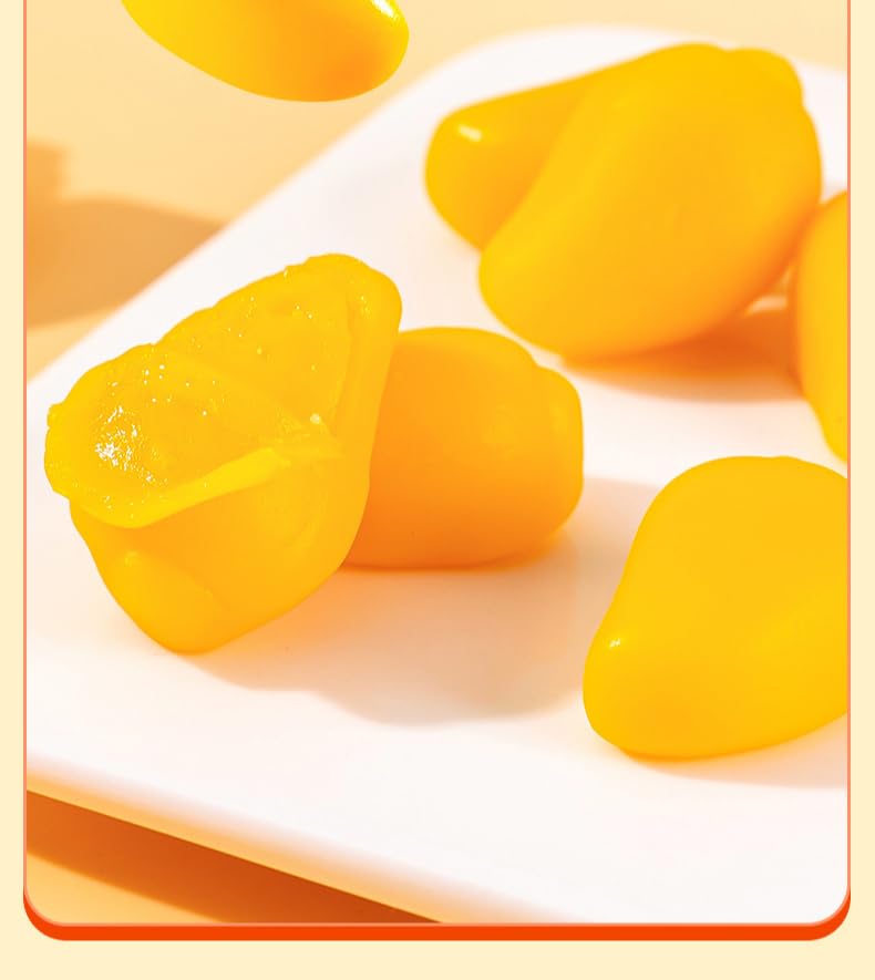 Chinese Mango Toffee Candy - Healthy Fruit Juice Gummy Snacks for Office & Travel (100G)