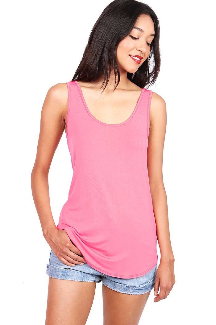 Emma's Closet Women's Stretchy Basic Tank Top - Soft Breathable Camisole for Yoga & Layering - Made in USA (Size S, Fuchsia) - Perfect for Workout, Lounge & Summer Outfits