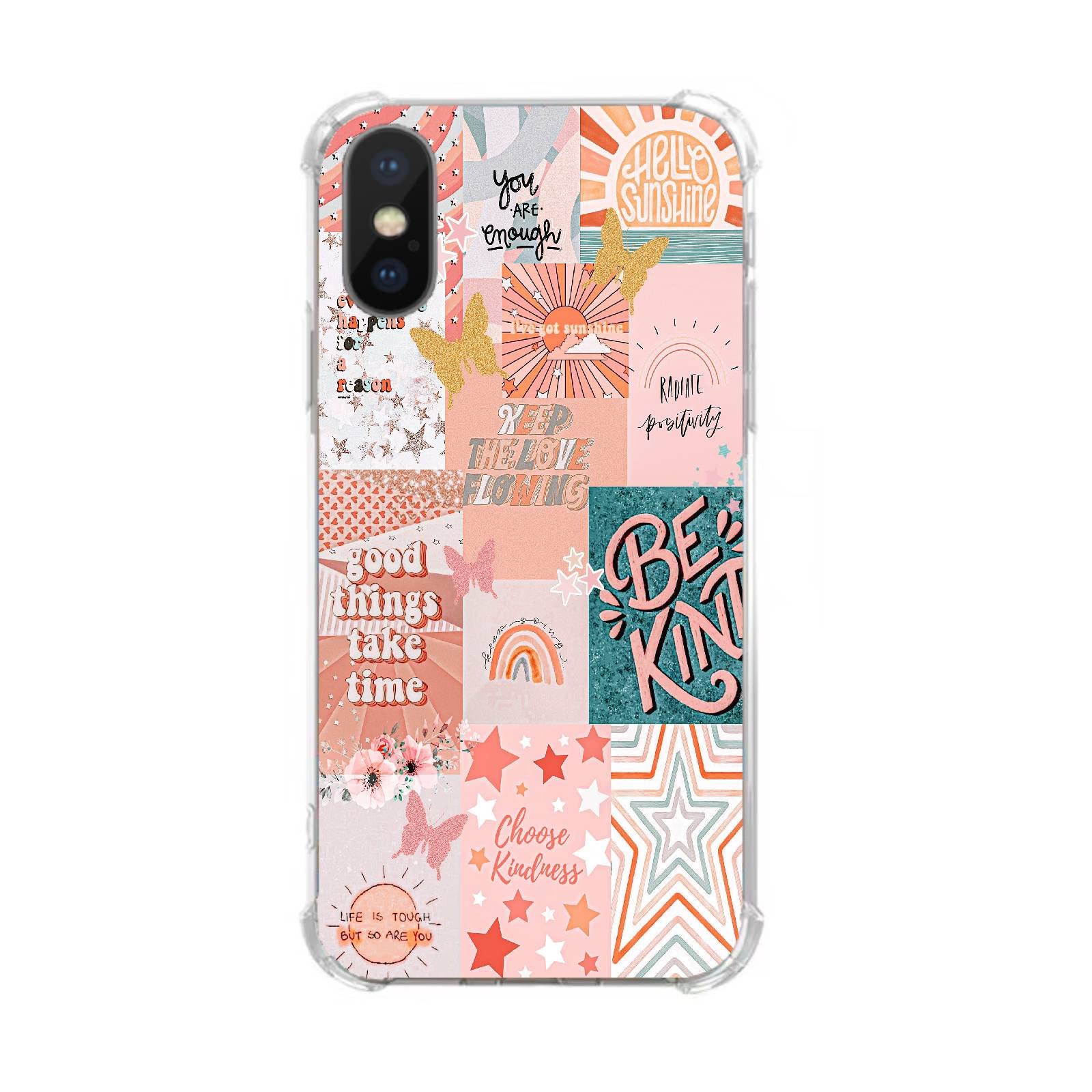 Light Pink Indie Aesthetic iPhone Xs/X Case - Cute Girly Soft TPU Bumper Phone Cover for Women | Perfect for Daily Use, Travel & Photo Shoots