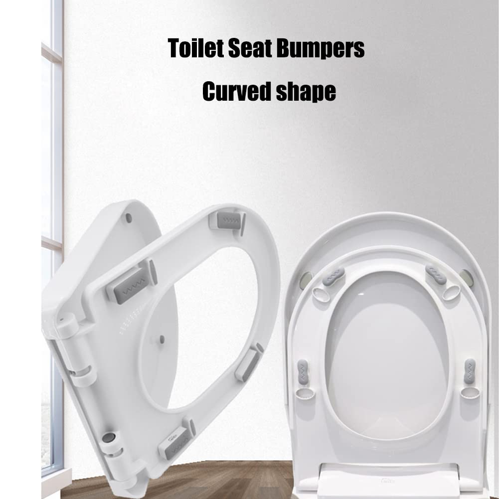 8-Piece Universal Bidet Toilet Seat Bumpers - Height Increasing Pads with Strong Adhesive Rubber for Home, Hotel, Hospital & School Use - Perfect for Toilet Seat Replacement and Comfort Enhancement