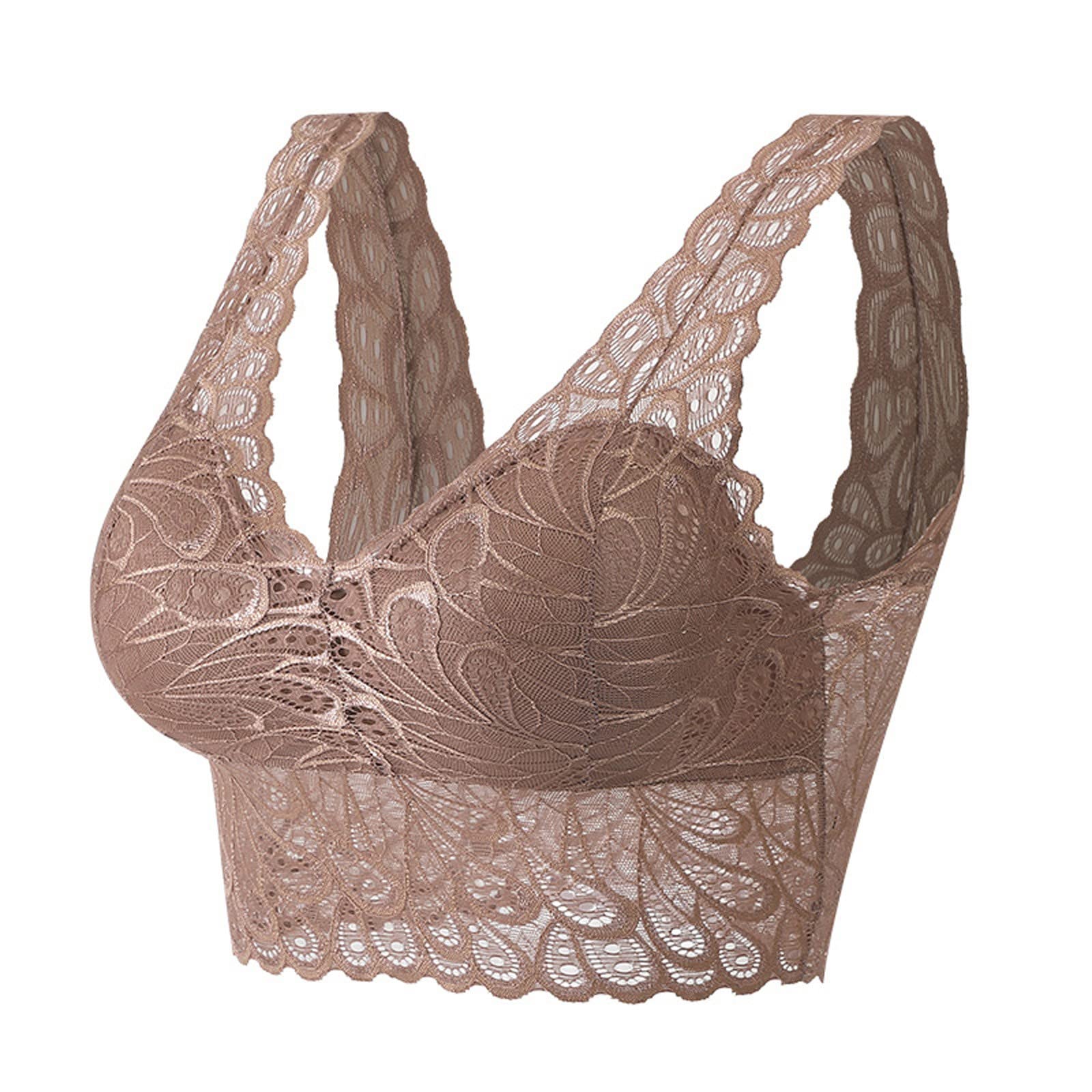 Plus Size Wireless Lace Bra for Women - Full Cup Thin Underwear Bra Adjustable Comfortable Support - Ideal for Sports, Yoga, and Everyday Wear