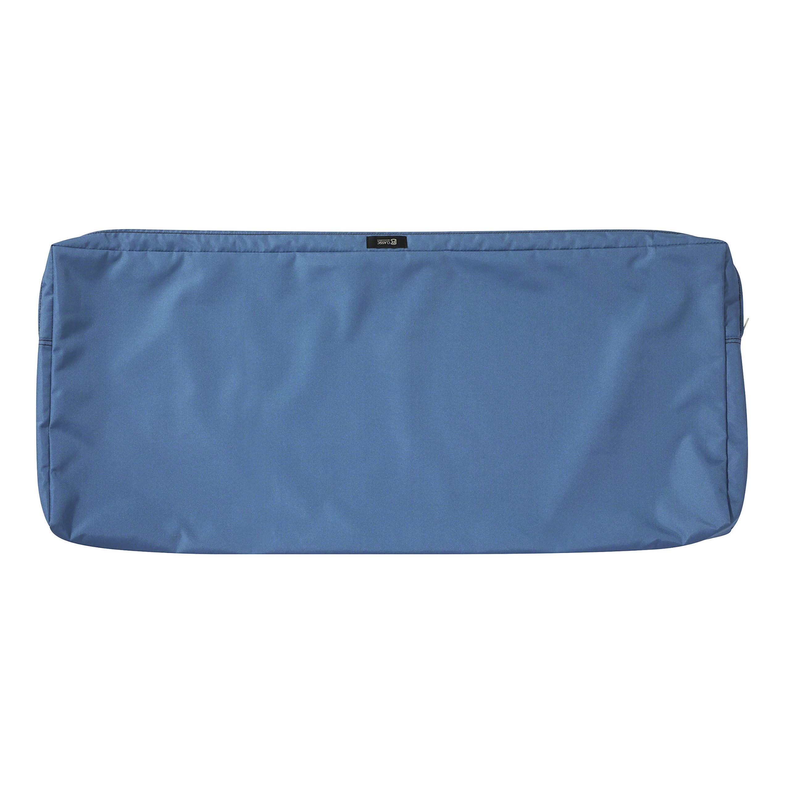 Classic Accessories Ravenna Water-Resistant 48 x 18 x 3 Inch Outdoor Bench Cushion - Weatherproof Patio Furniture Swing & Loveseat Cushion in Empire Blue - Perfect for Garden, Porch, Deck & Poolside Seating