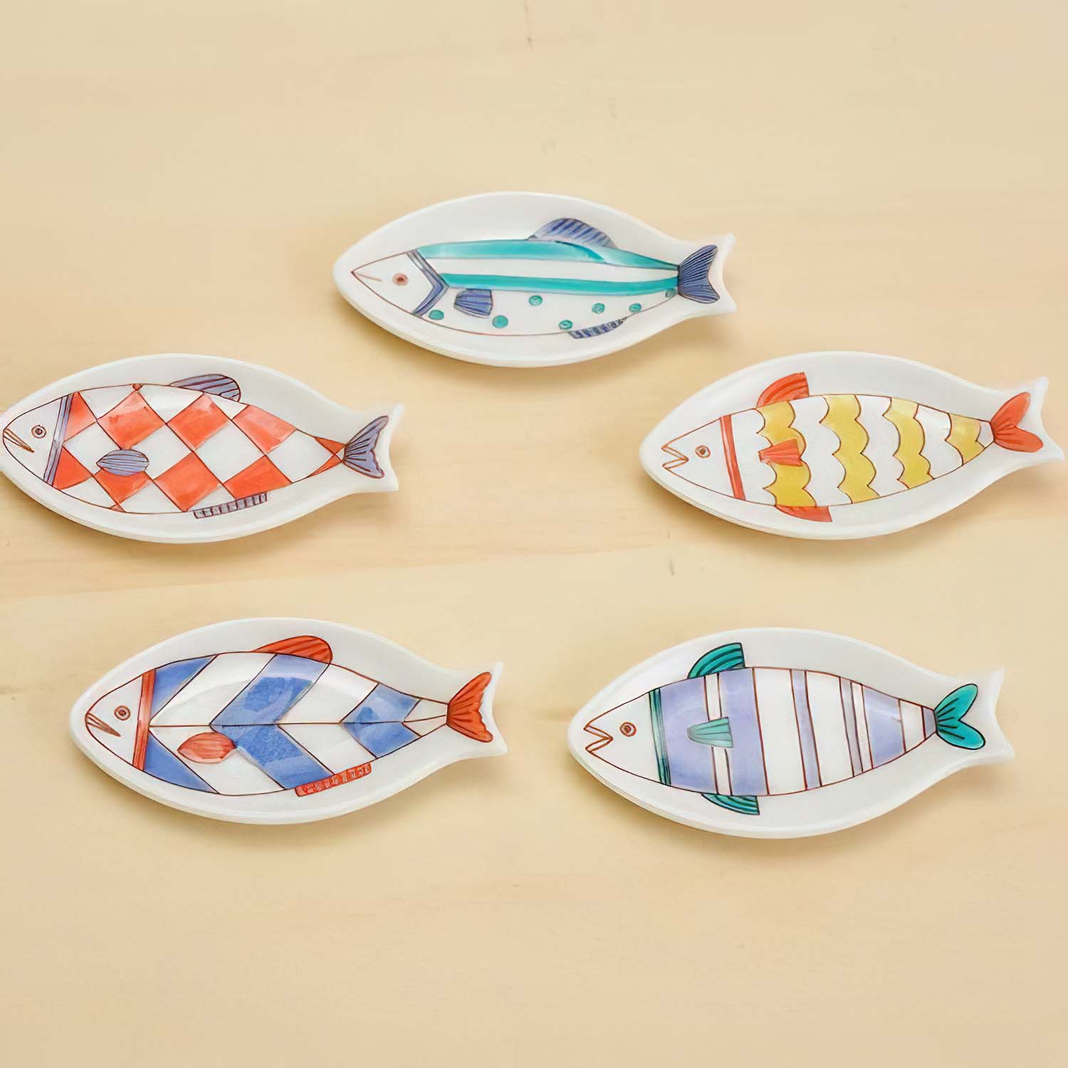 Harekutani Porcelain Small Fish Plate - Handmade Japanese Ceramic Appetizer Dish for Sushi, Desserts & Home Decor