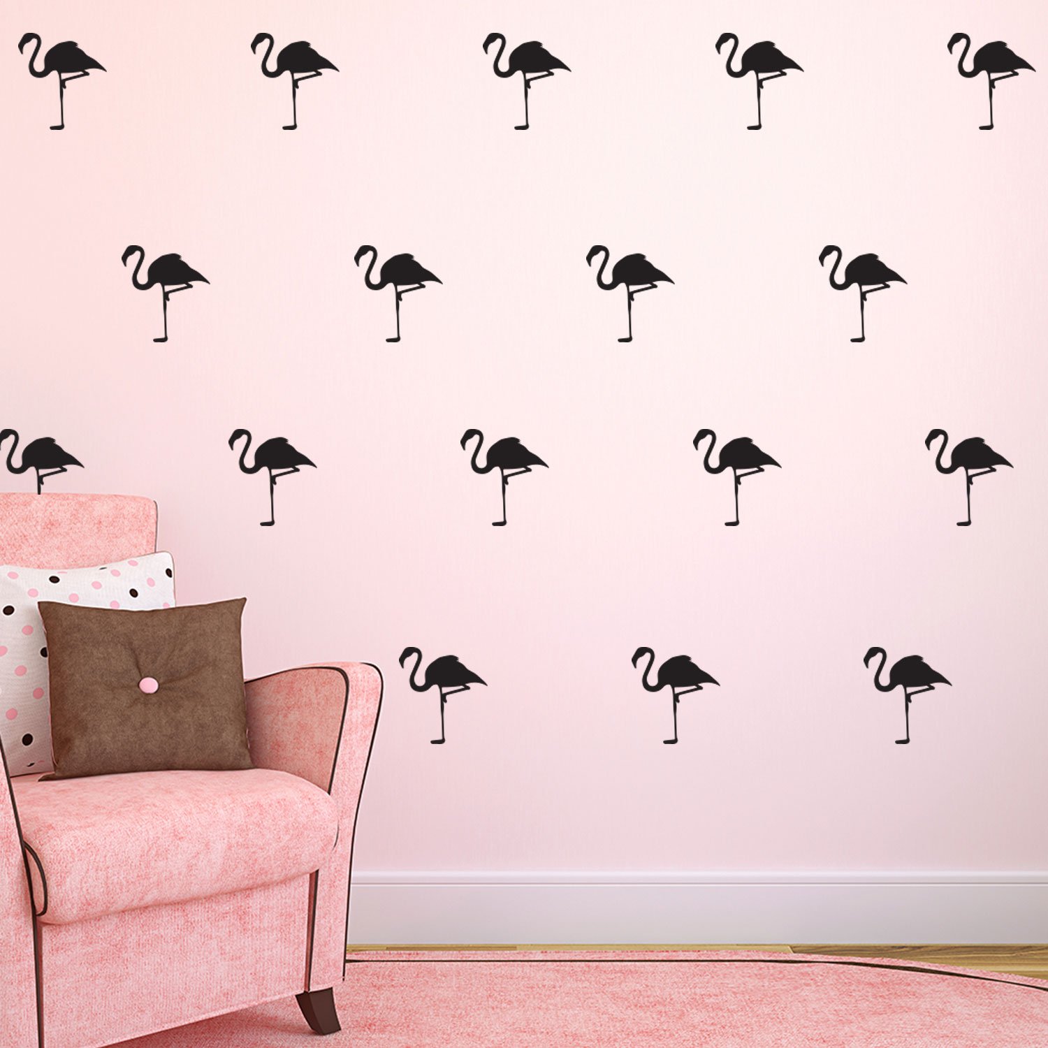 20-Piece Flamingo Vinyl Wall Art Stickers Set - 5