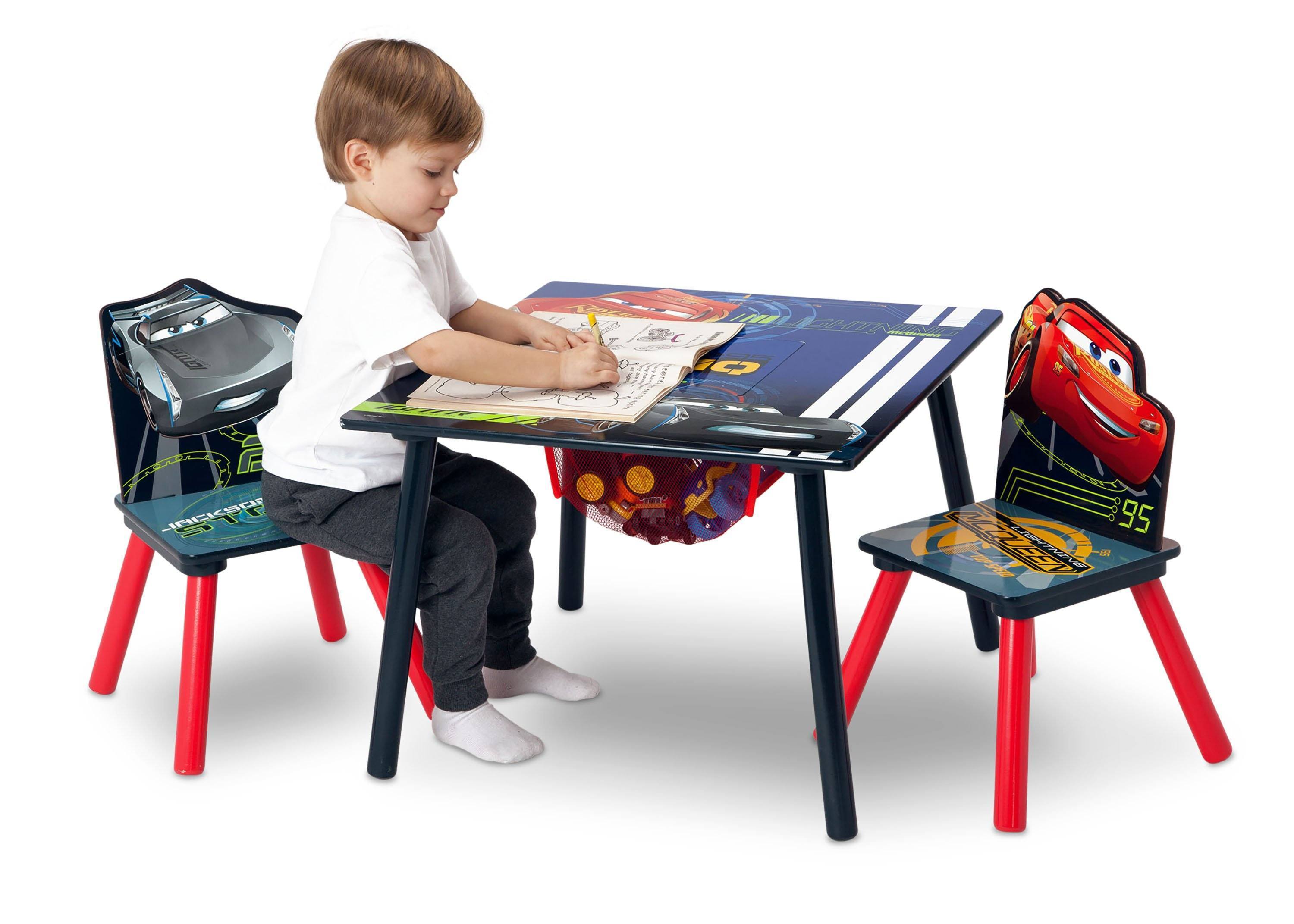 Kids Cars Table and Chair Set with Storage - Fun and Functional Playroom Furniture for Toddlers - Perfect for Playtime, Snacks, and Learning Activities