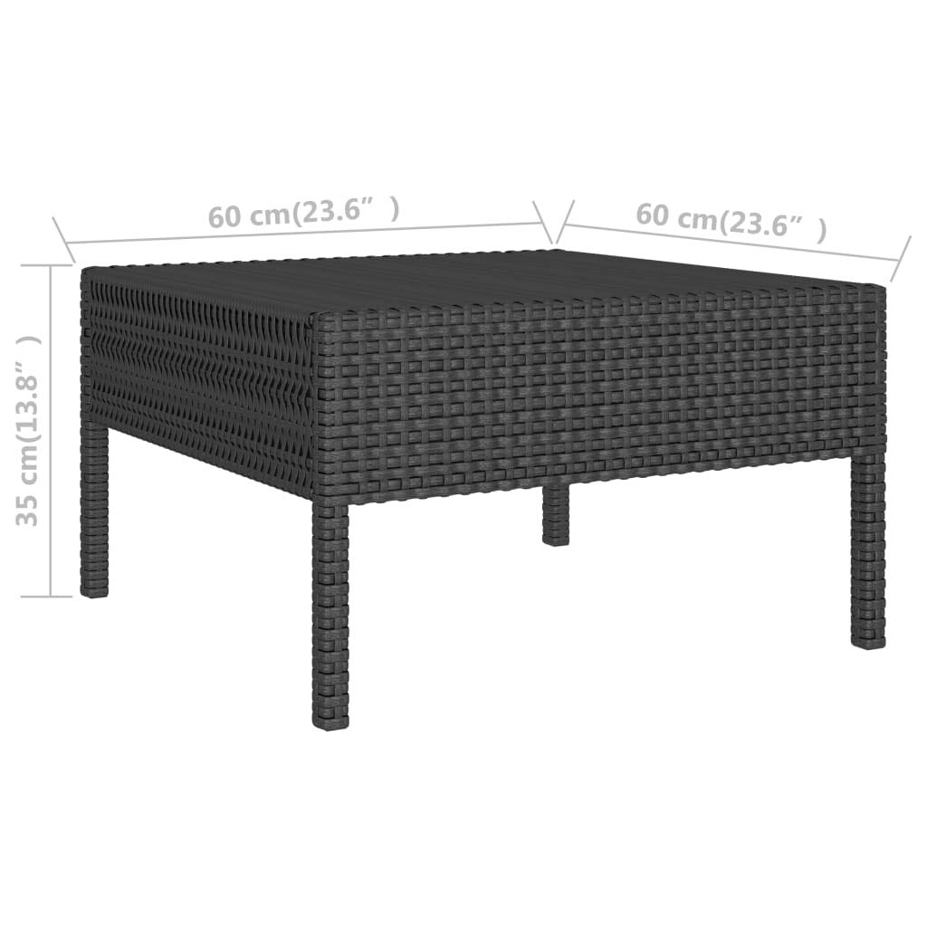 2-Piece Outdoor Patio Furniture Set with Comfortable Cushions - Black Poly Rattan Garden Lounge Chairs for Terrace, Deck & Backyard Relaxation