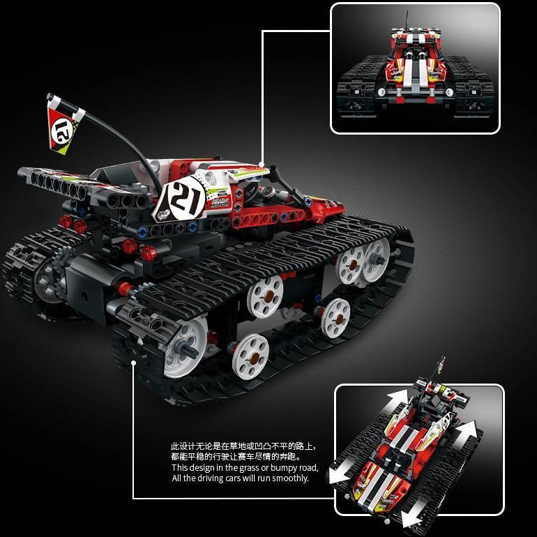 Mould King 13024 Remote Control RC Tracked Racer - High Speed Off-Road Vehicle for Kids & Adults - Perfect for Outdoor Racing, Backyard Play & Off-Road Adventures