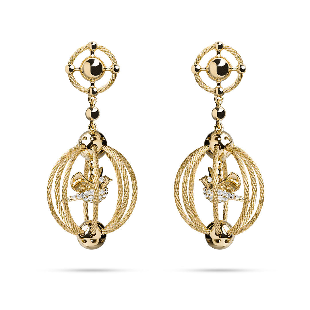 Paul Morelli Diamond Bird Cage Drop Earrings - Elegant 14K Gold Dangle Earrings for Women | Perfect for Weddings, Parties & Special Occasions