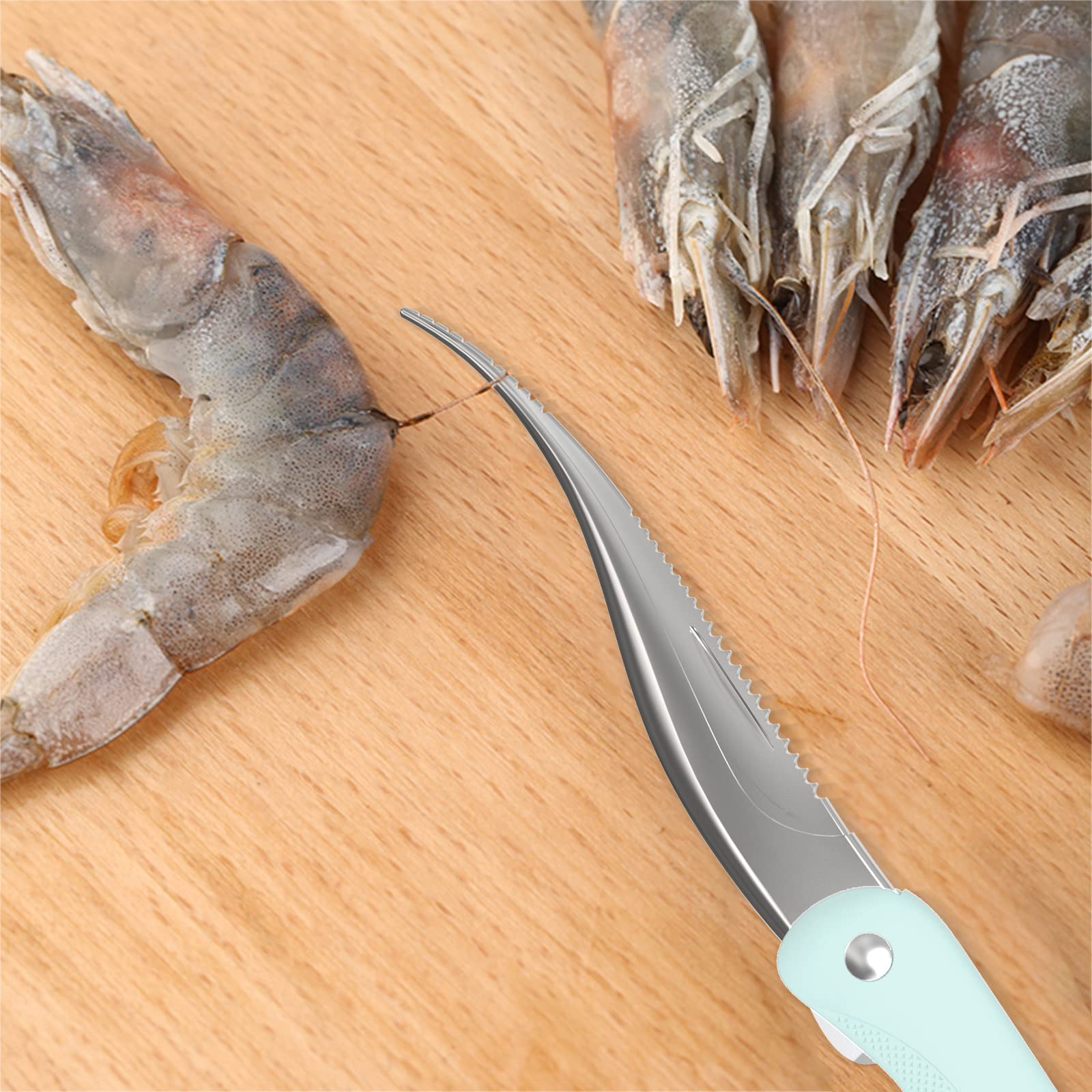 Premium Shrimp Deveining Tool with Sharp Stainless Steel Blade & Non-Slip Handle - Kitchen Essential for Easy Shrimp Peeling and Cleaning | Perfect for Home Cooking, Seafood Prep, and Restaurant Use