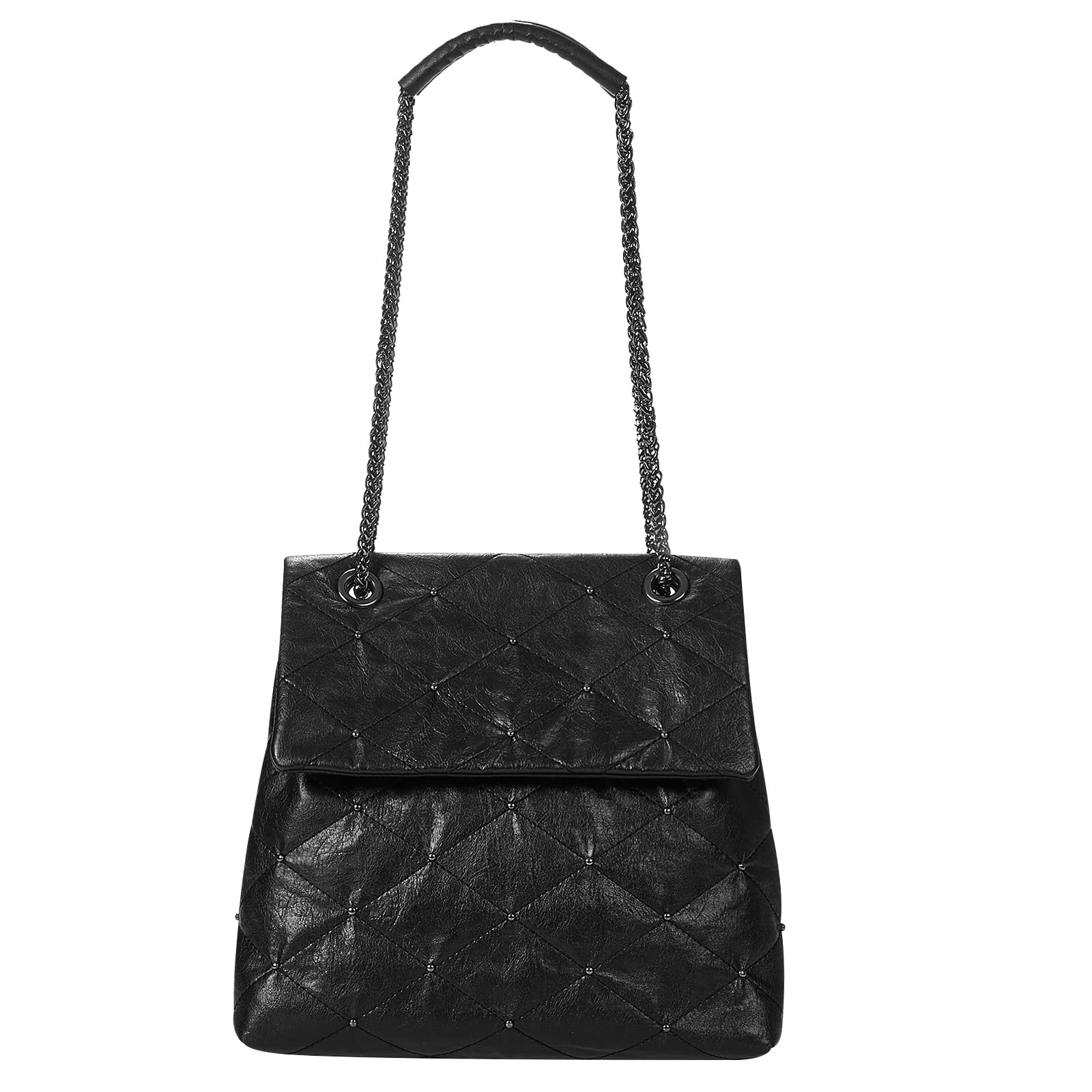 KWANI Studded Tote Shoulder Bag for Women - PU Leather Large Handbag with Magnetic Closure - Perfect for Work, Travel & Everyday Use