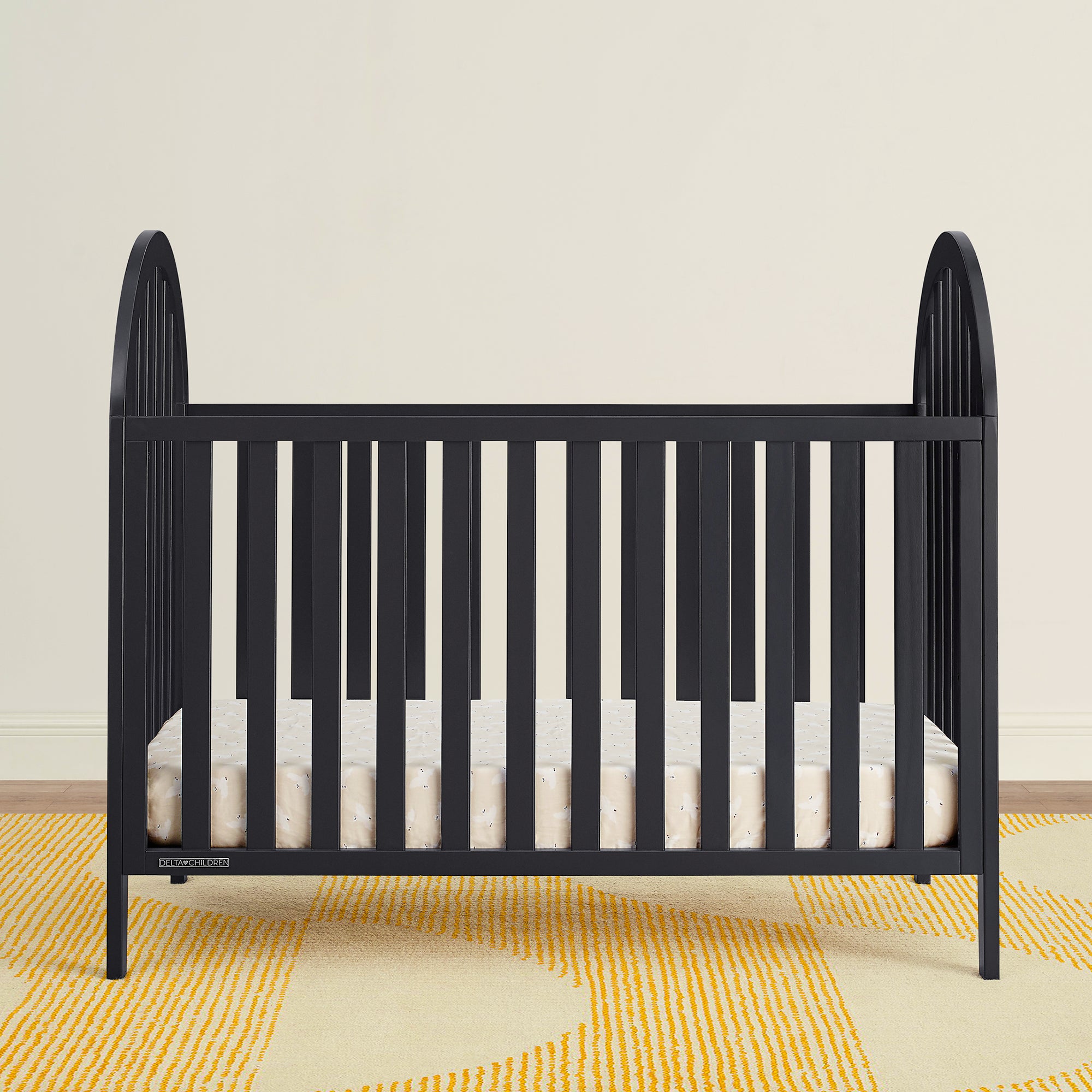 Milano 4-in-1 Convertible Baby Crib - Toddler Bed, Daybed & Full-Size Bed - Nursery Furniture for Boys & Girls - Perfect for Newborn to Teen Years