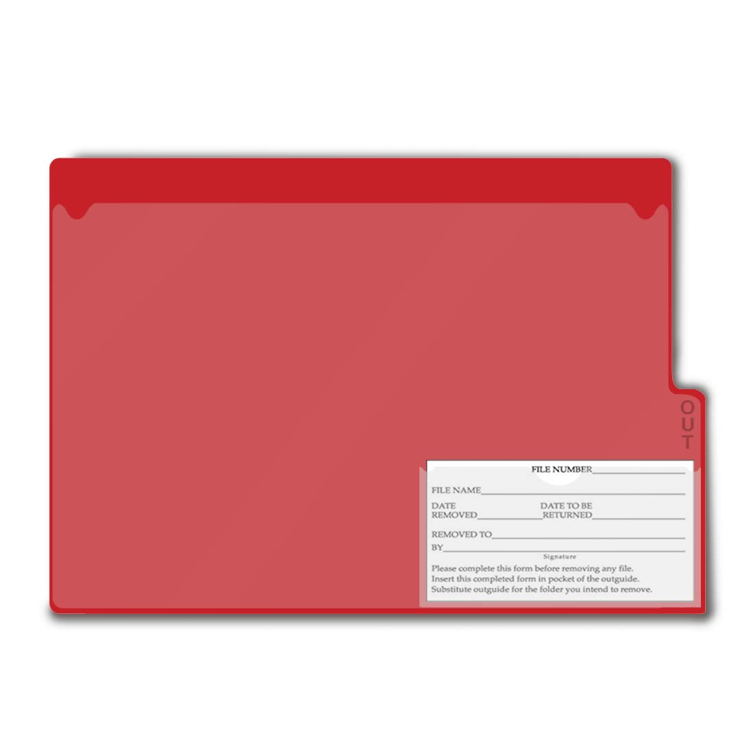 Professional Vinyl File Folders with Short Tab Outguides - Letter Size 9-1/8