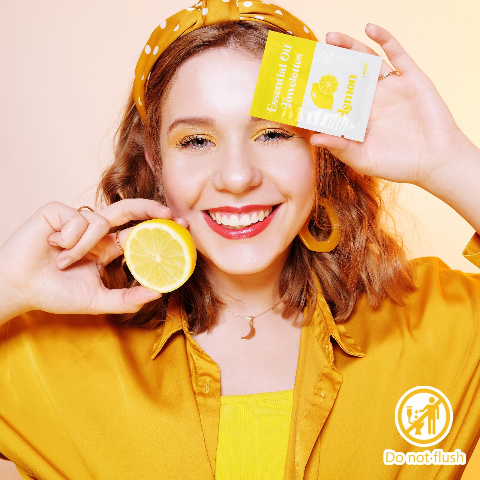 200 Pcs Lemon Scented Wet Wipes - Individually Wrapped Moist Towelettes with Essential Oils | Bulk Disposable Hand Wipes for Travel, Camping & Backpacking | Gentle for Sensitive Skin | Perfect for On-the-Go Hygiene, Baby Care & Outdoor Adventures