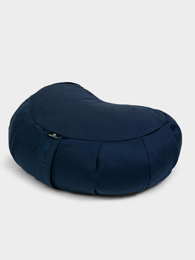 Organic Buckwheat Zafu Meditation Cushion - Crescent Shape Yoga Pillow for Meditation, Yoga & Zen Practice - Perfect for Home Studio, Yoga Class & Mindfulness Retreats