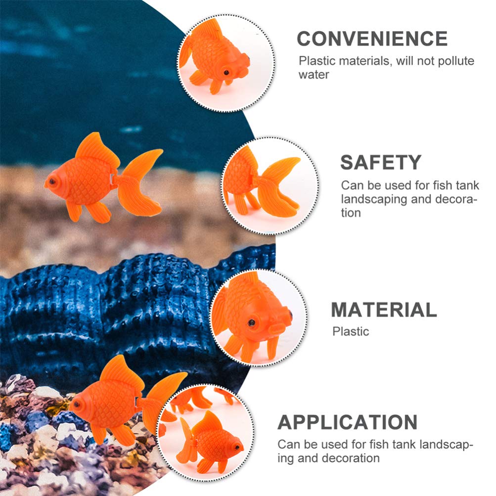 Balacoo 20pcs Realistic Floating Goldfish Toys for Aquarium Decor