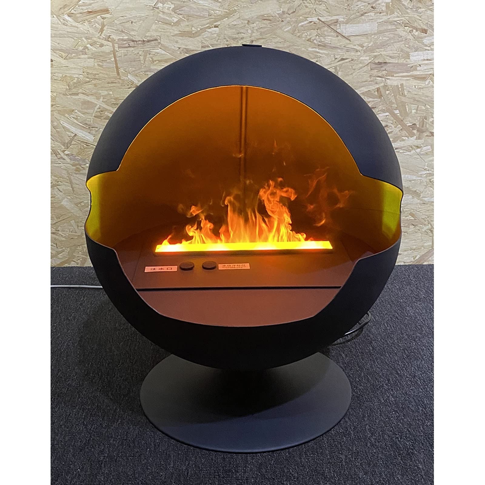 Vertical & Floor-Standing Electric Fireplace with Water Vapor & LED Flame - Remote Control for Living Room, Bedroom - Realistic Ambiance & Heating Solution