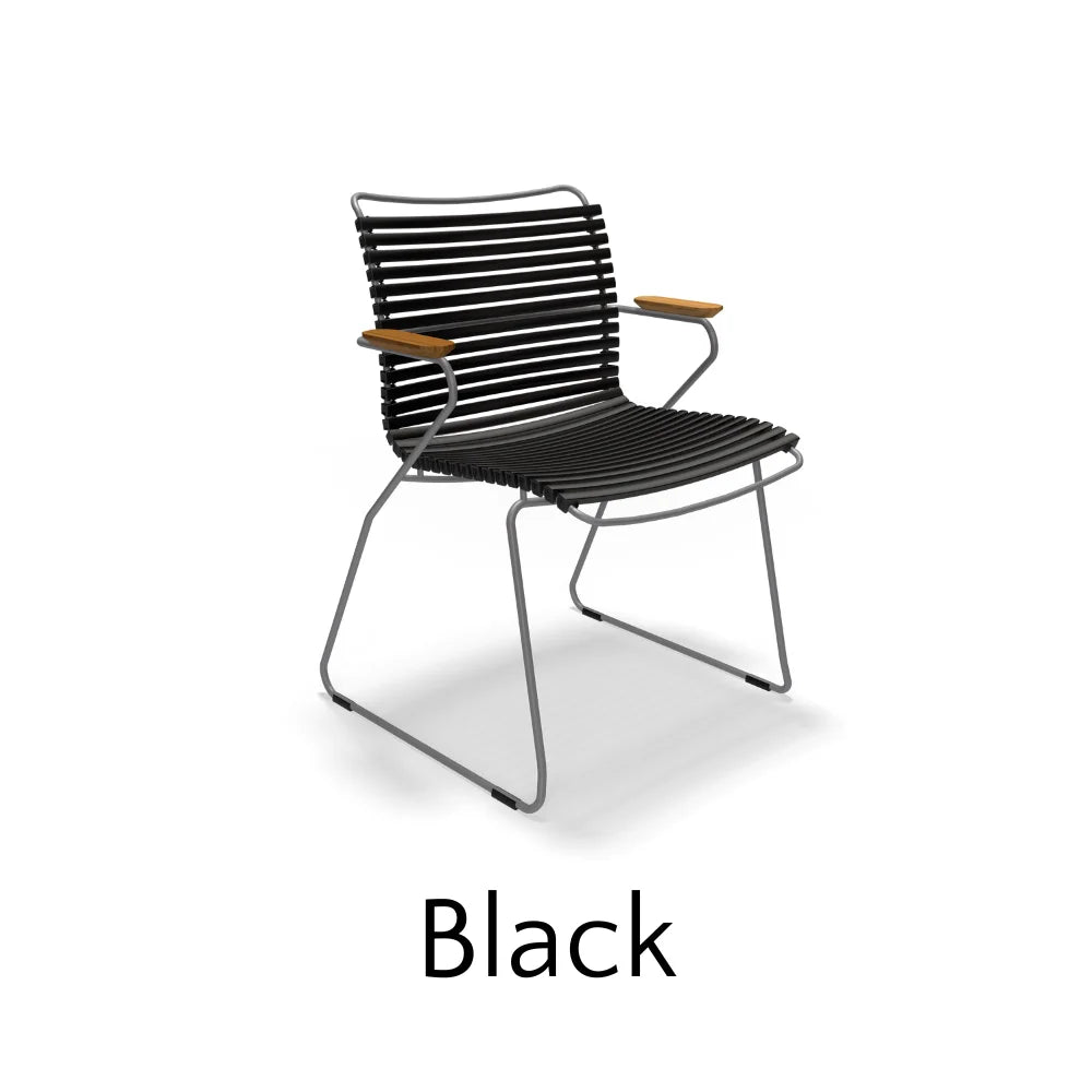 CLICK Outdoor Dining Armchair - Weather-Resistant Patio Chair for Garden, Poolside & Restaurant Use - Comfortable Aluminum Bistro Seating with Cushion Option