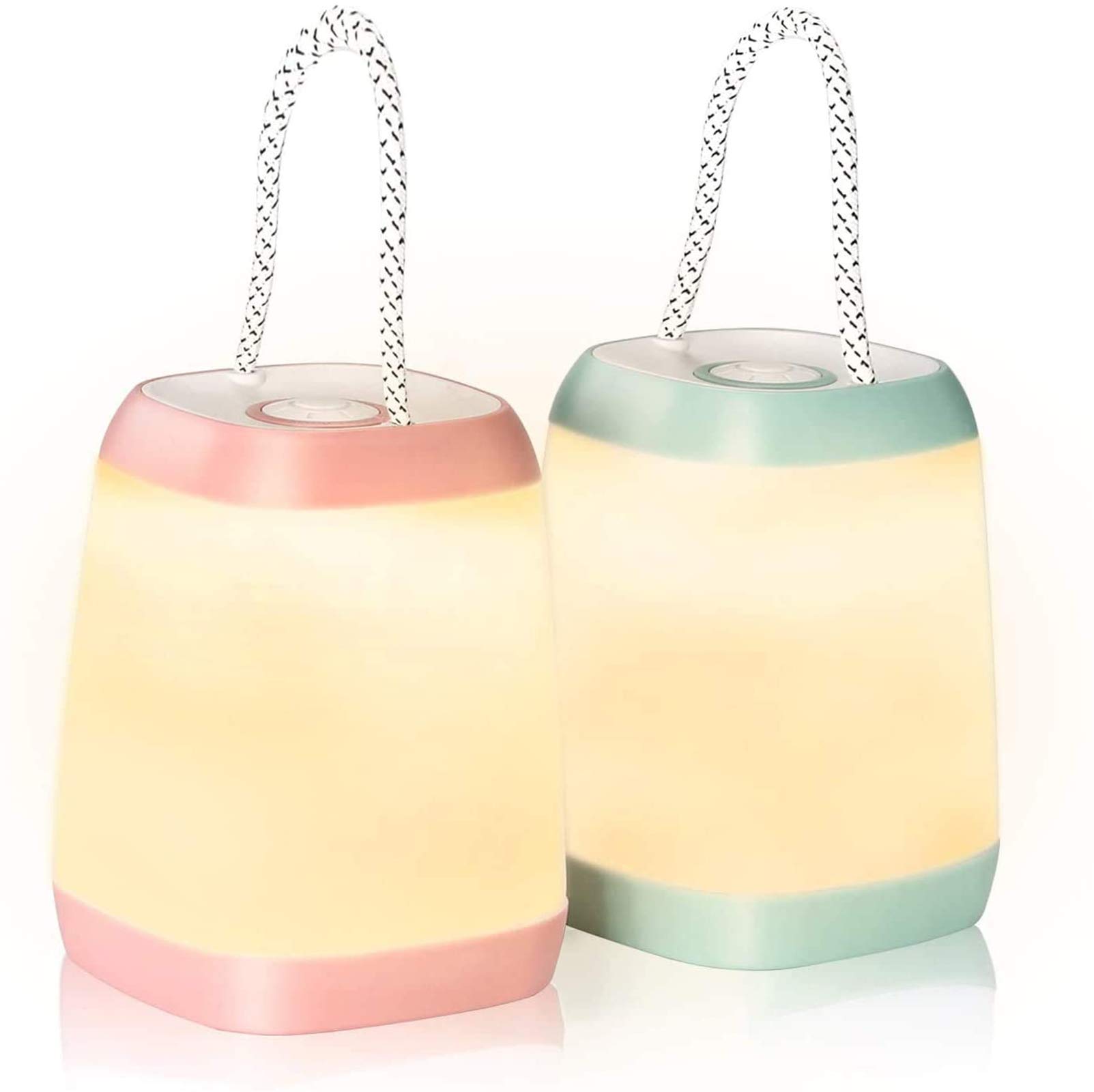 GUBA LED Camping Light 2 Pack - Portable Rechargeable Tent Lantern with 3 Lighting Modes for Backpacking, Hiking, Fishing & Emergency - Battery Powered Outdoor/Indoor Lamp for Camping, Power Outages & Nighttime Activities