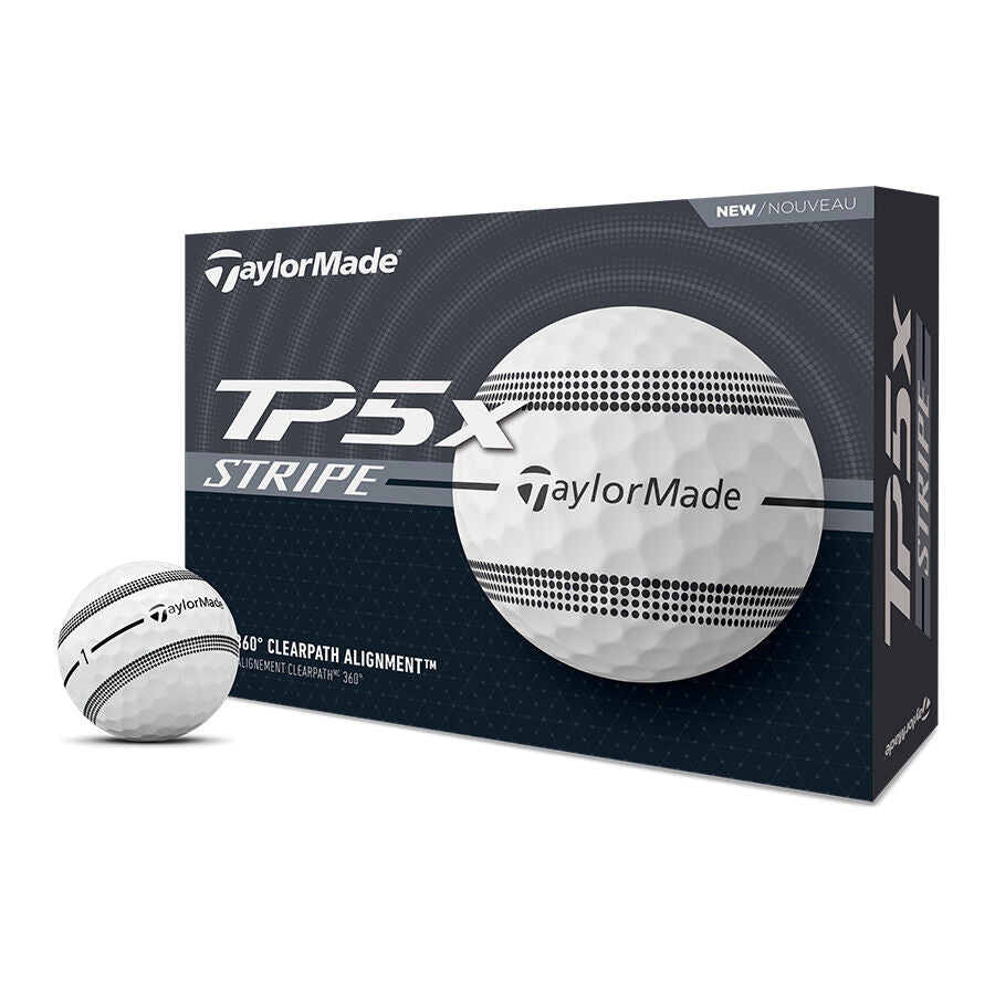 TaylorMade TP5x Stripe Golf Balls - Premium High-Performance Golf Balls for Distance & Control - Perfect for Tournament Play & Practice Sessions