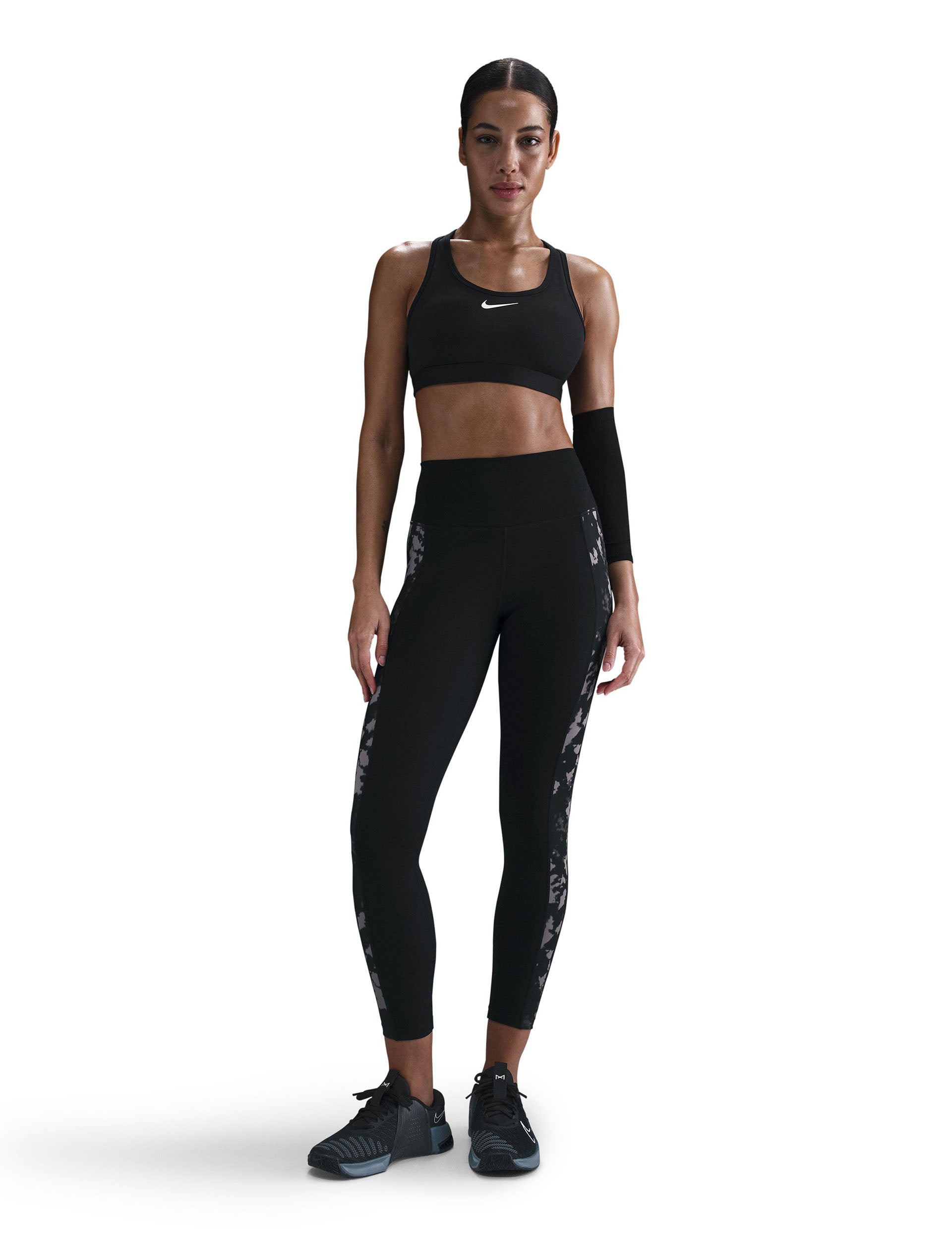 High Waisted 7/8 Printed Leggings for Women - Black | Comfortable & Stylish Workout Pants for Yoga, Running & Gym