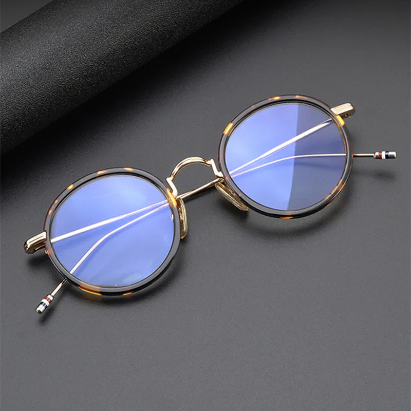 Stylish Black Unisex Full Rim Round Eyeglasses X906 - Lightweight Alloy & Acetate Frame for Work, Reading, and Fashion