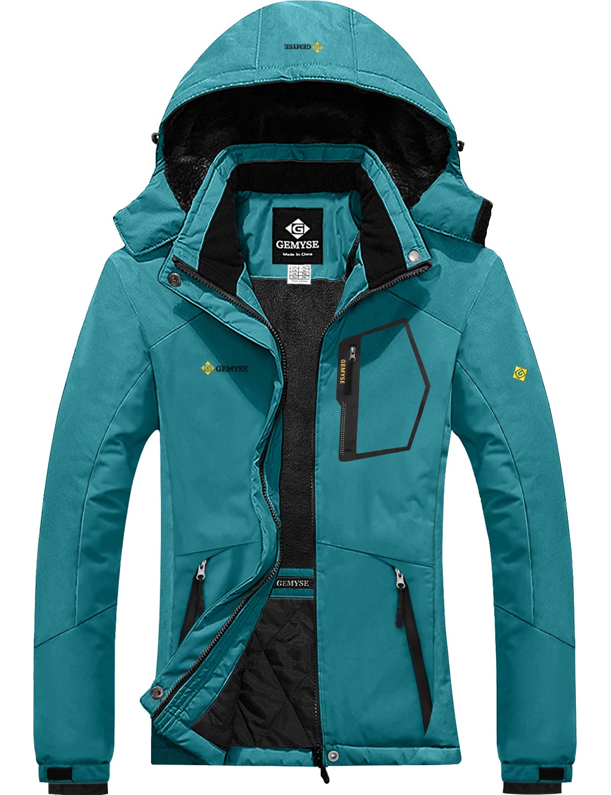 GEMYSE Women's Waterproof Ski Jacket - Windproof Winter Snow Coat for Mountain Hiking & Outdoor Activities | Perfect for Skiing, Snowboarding & Cold Weather Adventures