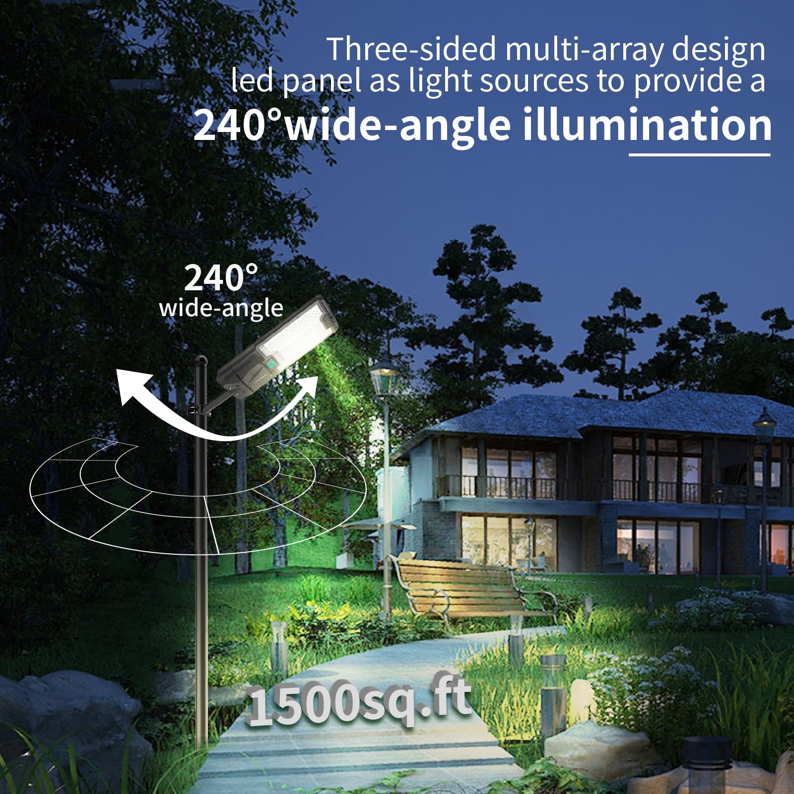 2800W LED Solar Street Lights - 200,000LM High Brightness, IP66 Waterproof Solar Parking Lot Lights for Garage, Yard, Warehouse & Outdoor Security Lighting | Perfect for Driveways, Pathways, and Commercial Areas