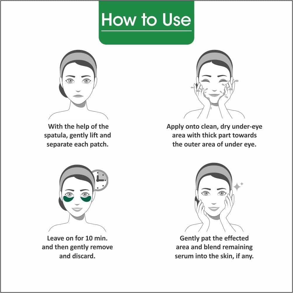 Green Tea & Collagen Hydrogel Under Eye Patches for Puffy Eyes & Dark Circles - Cooling Serum Treatment with Aloe Vera - 30 Pairs - Perfect for Morning Skincare Routine & Travel Essentials