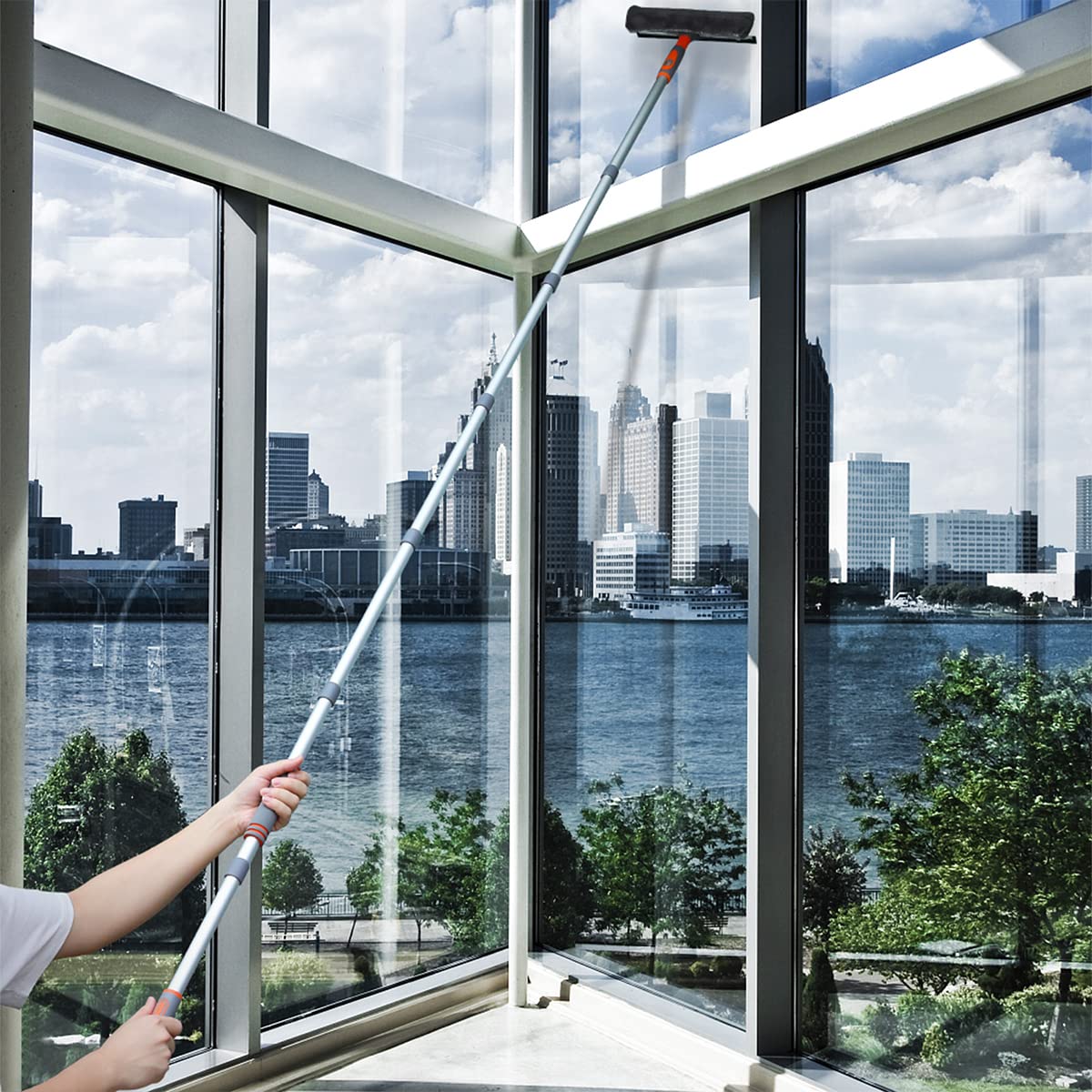 Premium 2-in-1 Squeegee Window Cleaner with 100