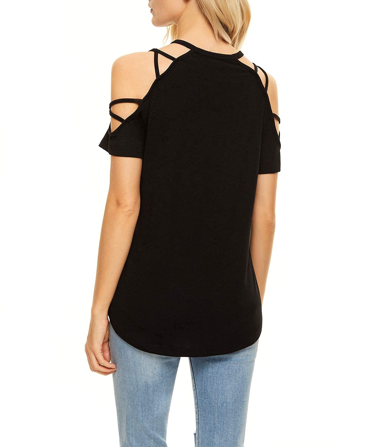 PESION Women's Off The Shoulder Tops - Sexy Shiny Blouses with Long & Short Sleeves - Fashion Graphic T-Shirts for Casual Wear, Night Out & Party Outfits