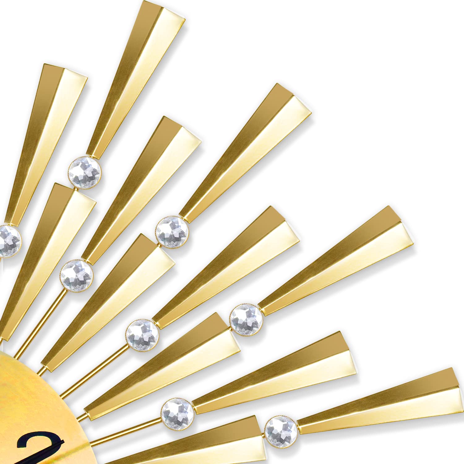 24 Inch Large Gold Wall Clock - Silent Non-Ticking Modern Decor for Living Room, Bedroom, Kitchen & Office | Perfect Home & Office Decoration for Stylish Interiors