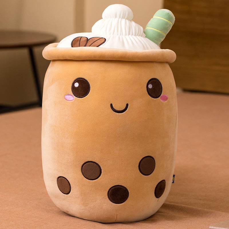 Giant Boba Milk Tea Plush Toy - Cute & Soft Bubble Tea Stuffed Animal for Kids & Adults - Perfect for Home Decor, Gifts, and Cuddling