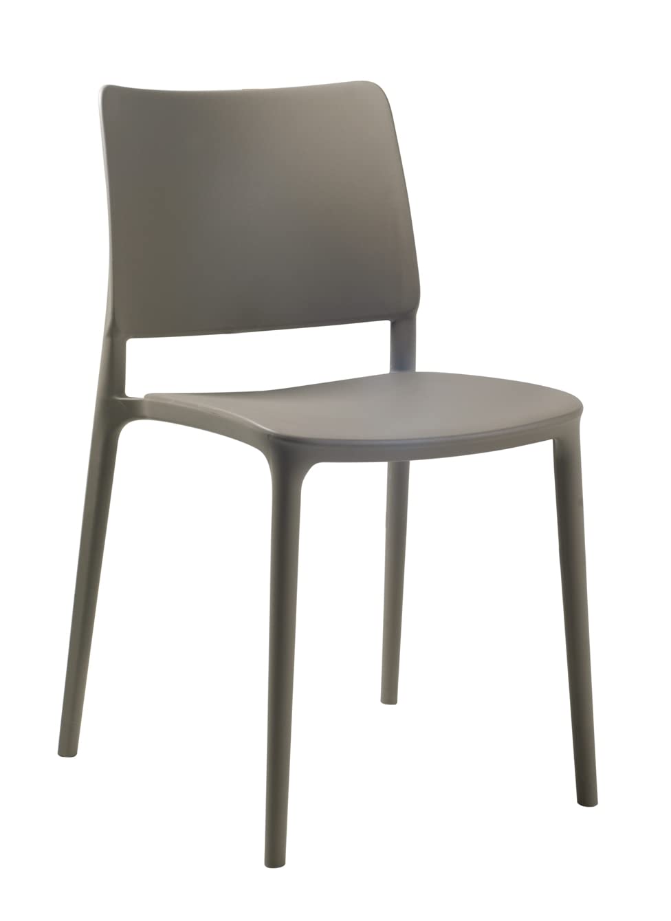 Modern Stackable Patio Dining Side Chairs (Set of 2) - Indoor & Outdoor Use, Taupe - Perfect for Backyard, Garden, Poolside & Small Space Dining